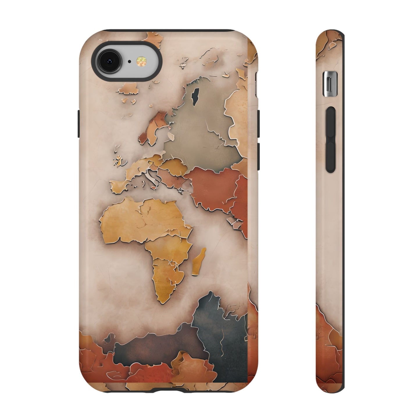 Vintage World Map Phone Case - Old World Travel Aesthetic - Antique Earth Globe Tough Phone Cover - Compatible with iPhone, Galaxy, Google
