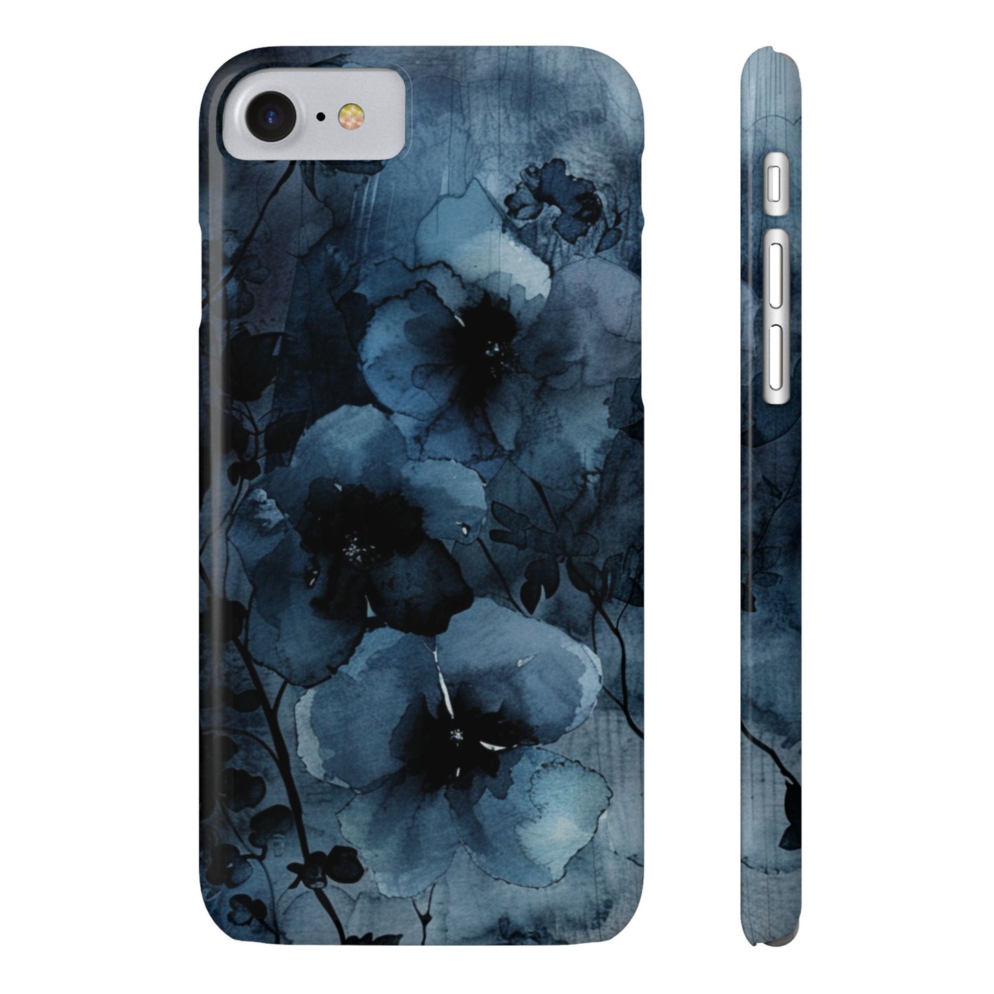 Elegant Floral Slim Phone Cases | Trendy Phone Cover, Blue Flower Design, Gift for Her, Stylish Mobile Case, Floral Accessories