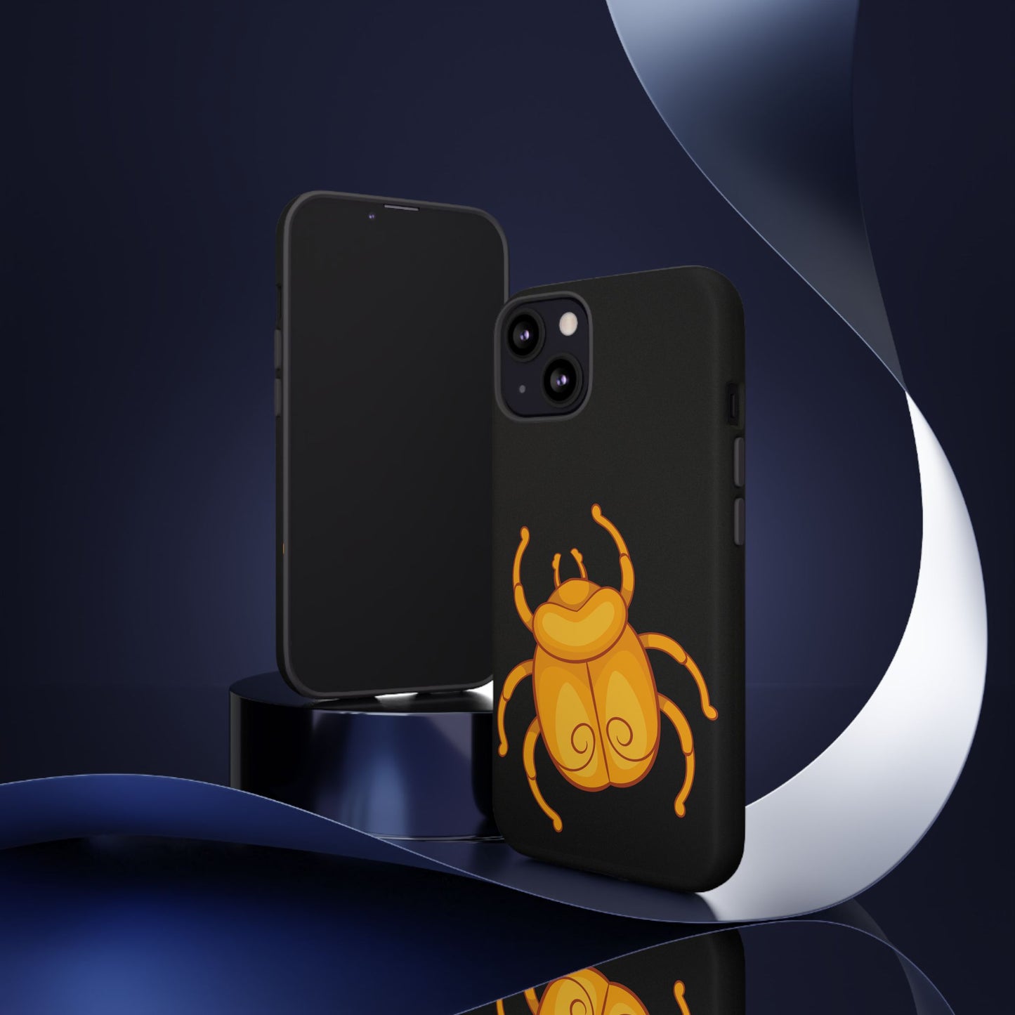 Ancient Egyptian Scarab Tough Phone Case - Gold Beetle Design, Mythological Insect Art, Compatible with iPhone, Galaxy, and Google Phones