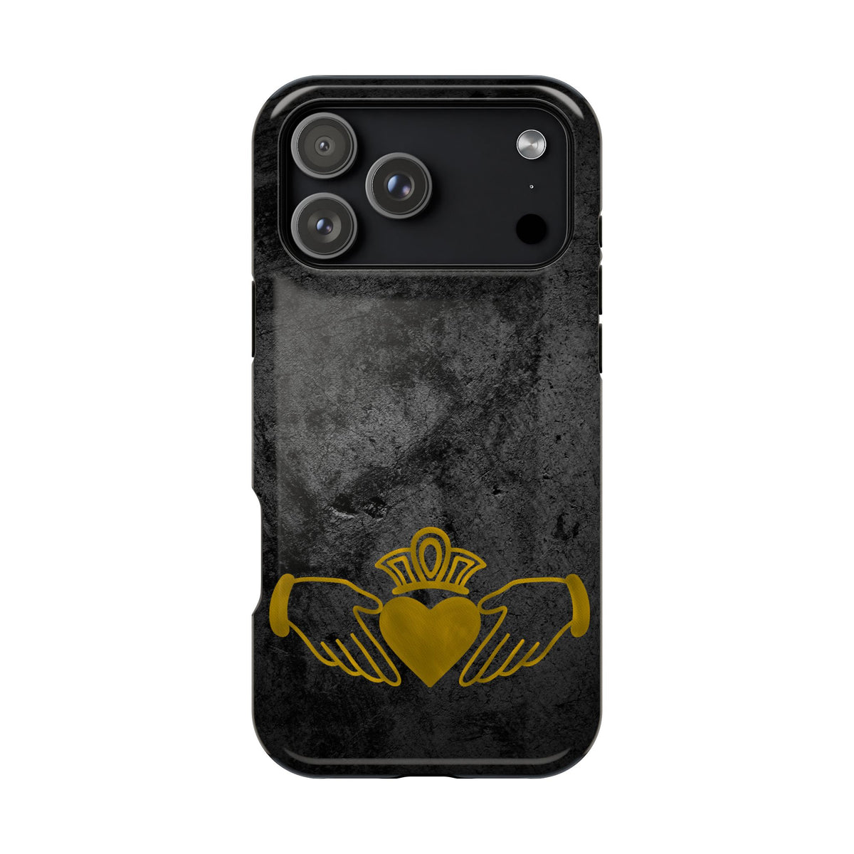 Claddagh Magnetic Phone Case Irish Symbol Ring Black Gold Design Love Loyalty Friendship Compatible with iPhone 17 16 15 14 13