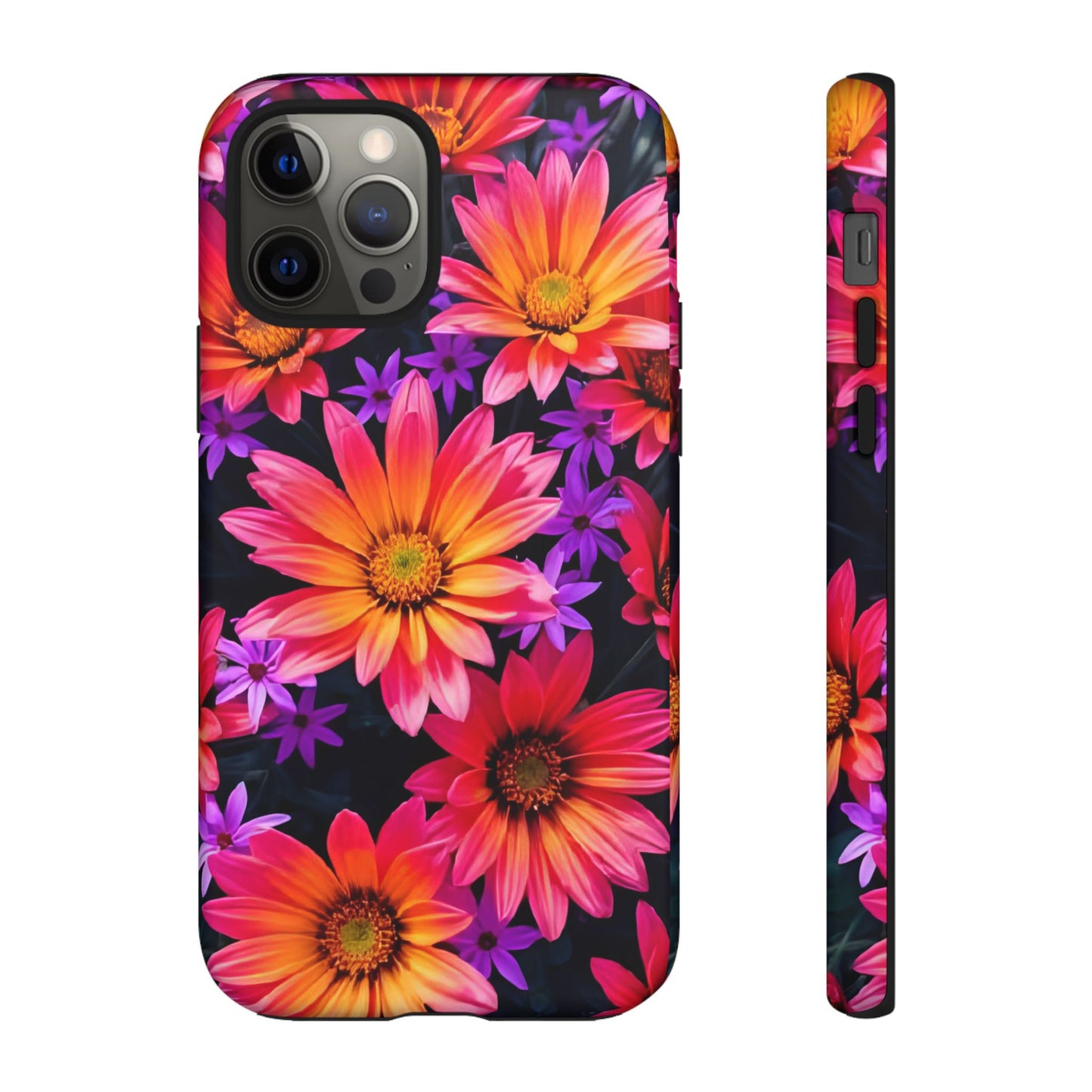 Bold Garden Flower Tough Phone Case - Colorful Floral Print, Bright Botanical Aesthetic, Compatible with iPhone, Galaxy, and Google Phones