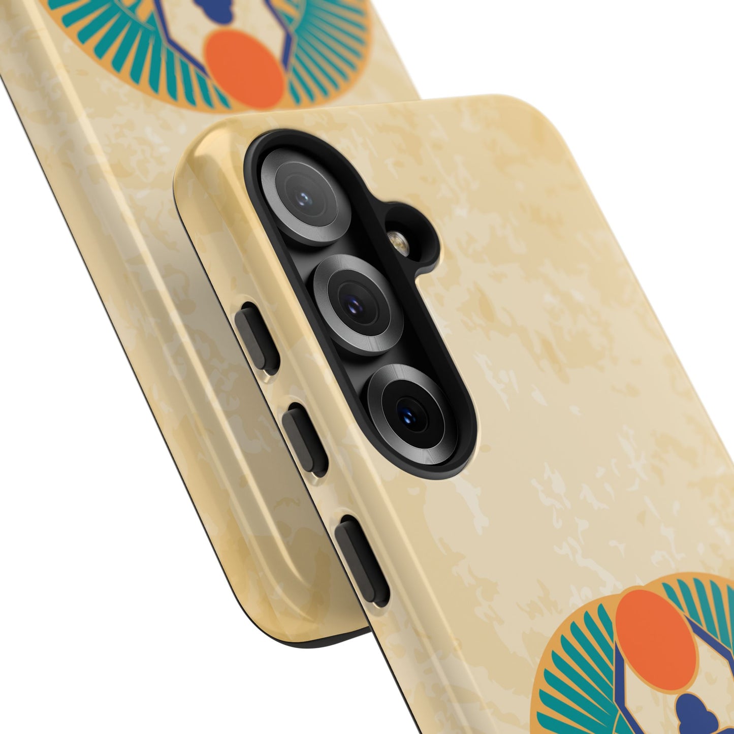 Ancient Egyptian Scarab Beetle Tough Phone Case - Symbol of Rebirth Design, Mythological Art, Compatible with iPhone, Galaxy, and Google