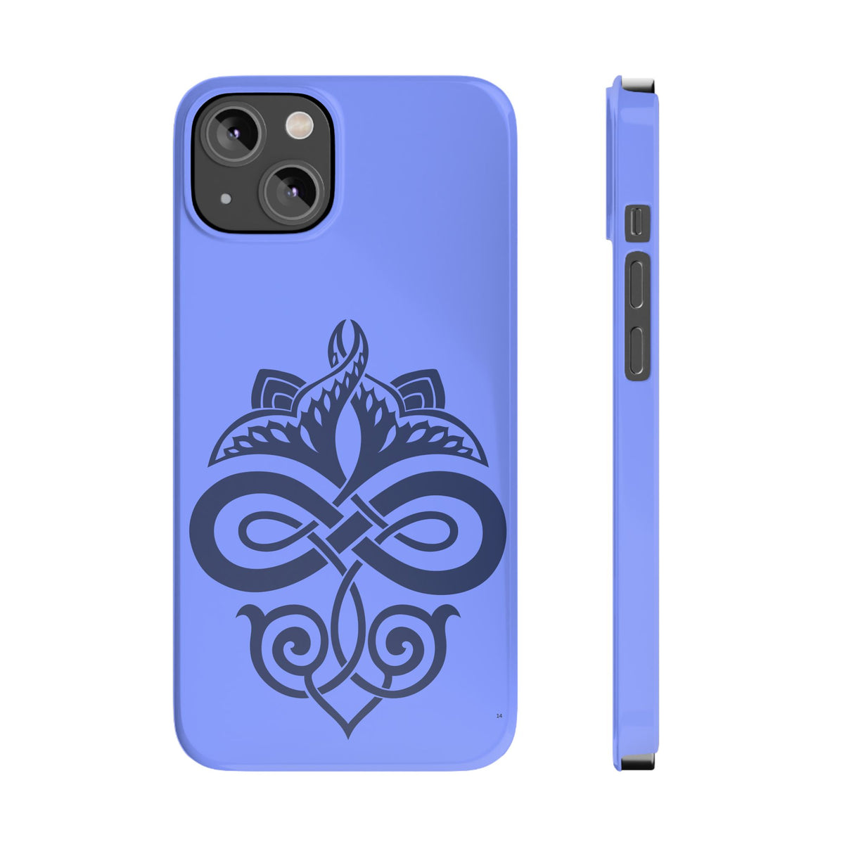 Celtic Knot Slim Phone Case, Blue Pattern Phone Cover, Irish Heritage Art Design, Compatible with iPhone 17, 16, 15, 14, 13, 12, 11