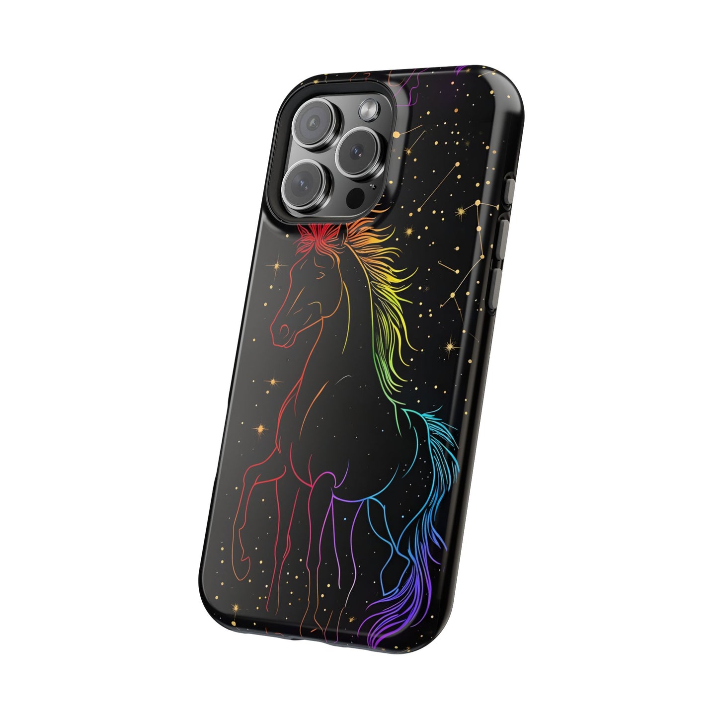 Year of the Horse Neon Art Magnetic Phone Case, Chinese Zodiac 2026 Design, compatible with iPhone 17 16 15 14 13