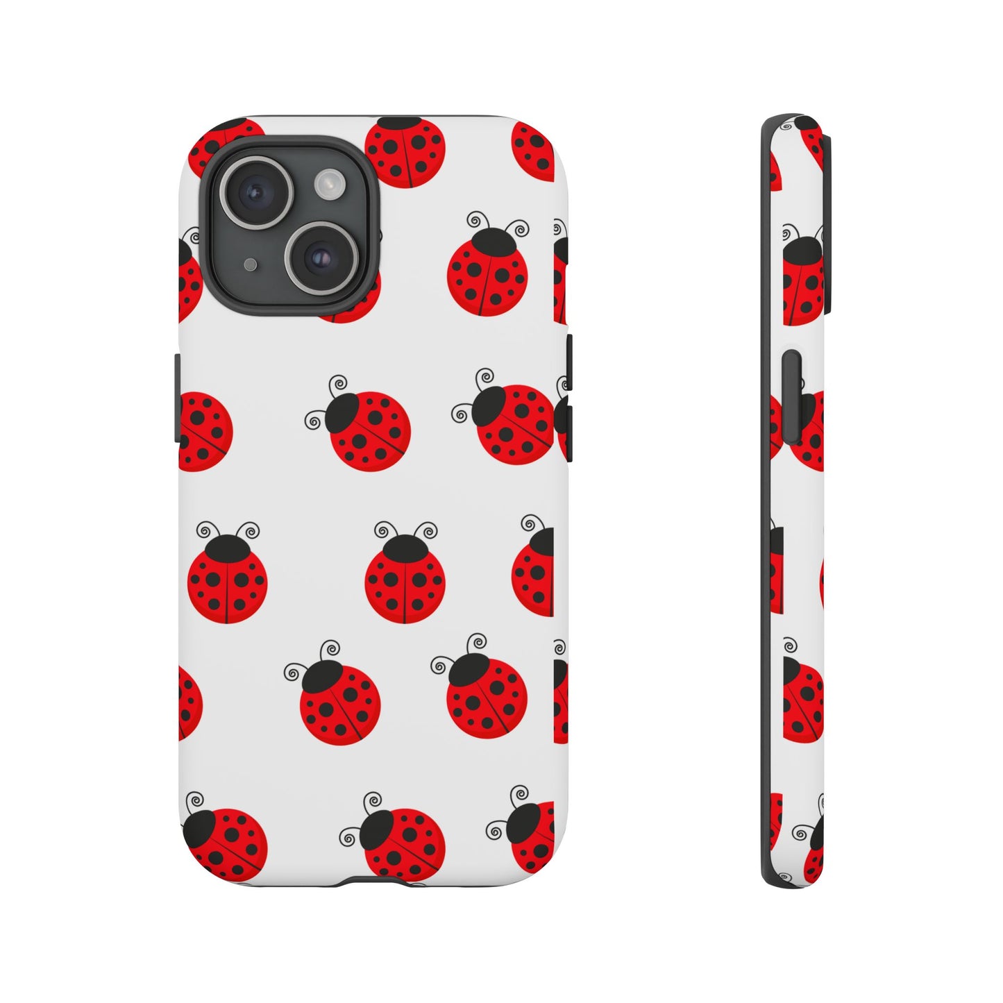 Ladybug Tough Phone Case - Cute Insect Aesthetic, Nature-Inspired Pattern Art, Compatible with iPhone, Galaxy, and Google Phones