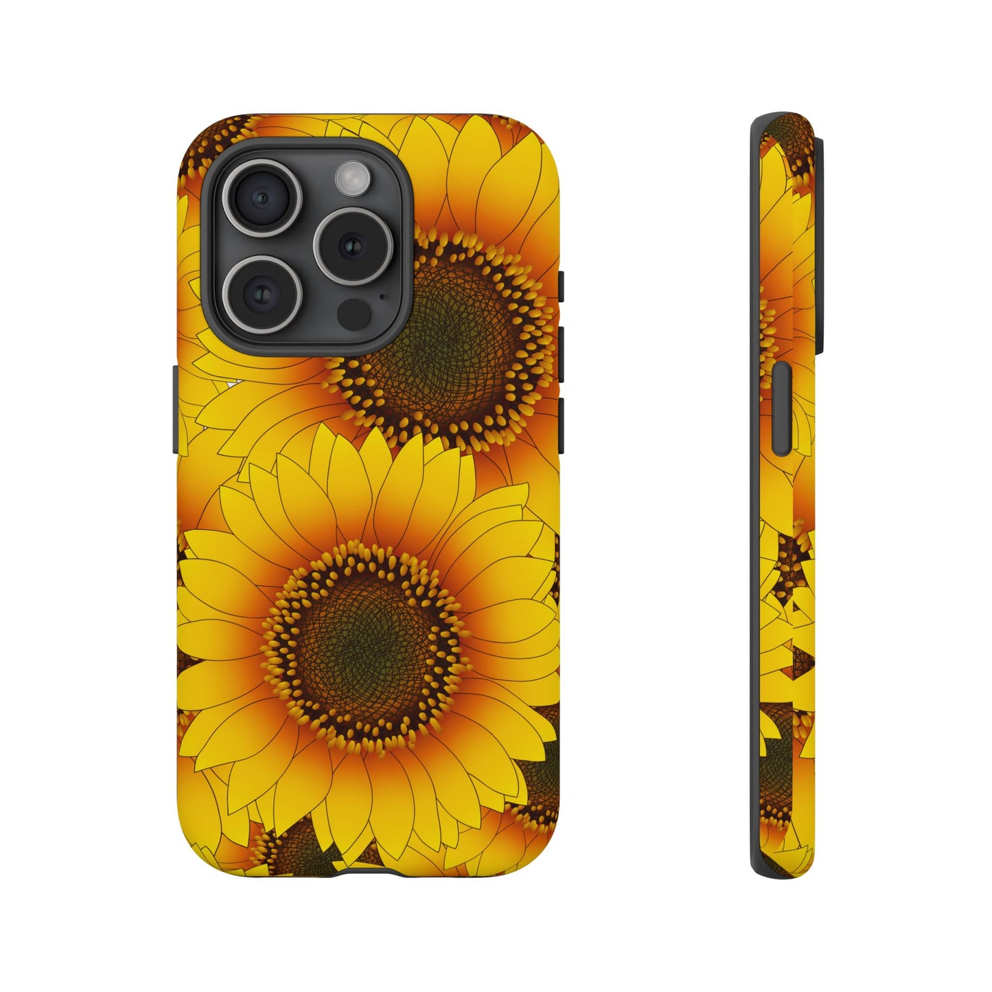 Sunflower Aesthetic Tough Phone Case - Bright Floral Art, Bold Yellow Sunflower Design, Compatible with iPhone, Galaxy, and Google Phones