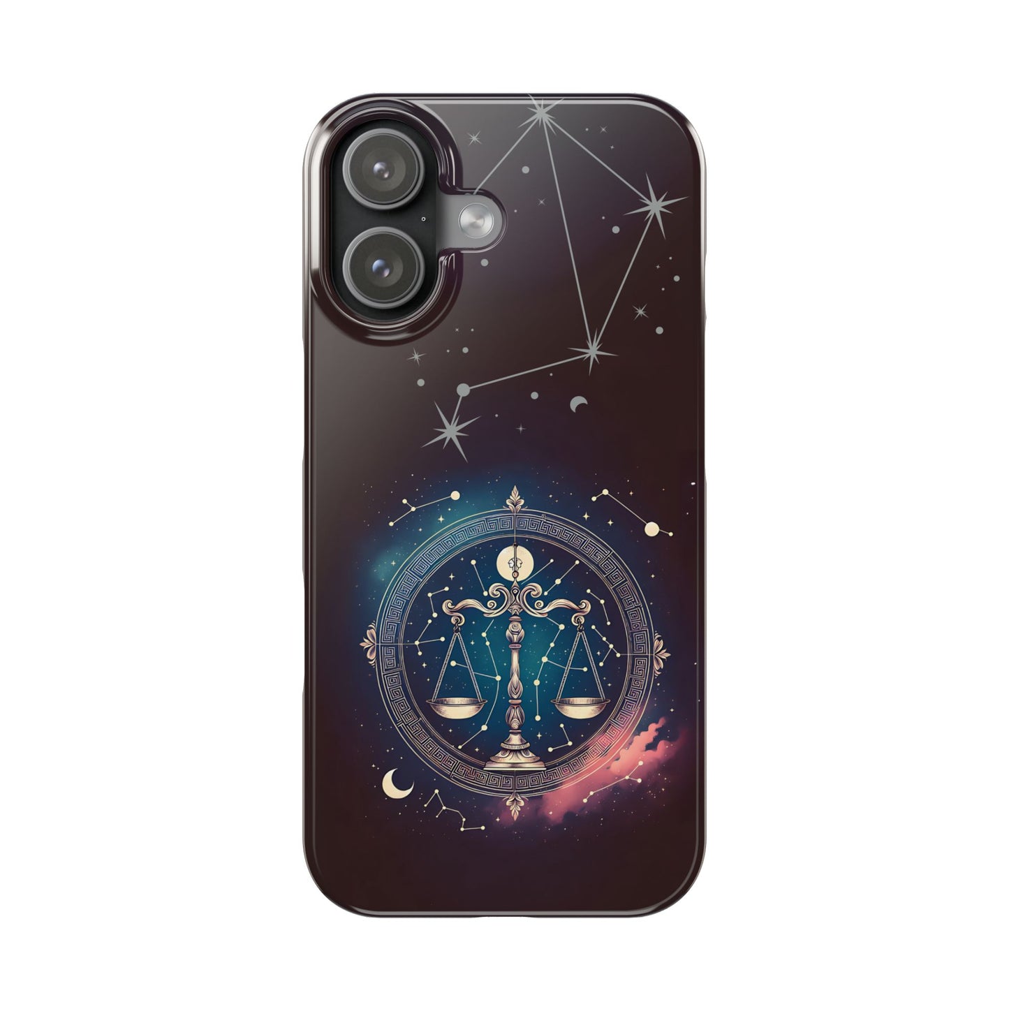 Libra Zodiac Slim Phone Case Astrology Gift for Her, Celestial Star Sign Cover, Birthday Gift, Compatible with iPhone 17, 16, 15, 14, 13, 12, 11