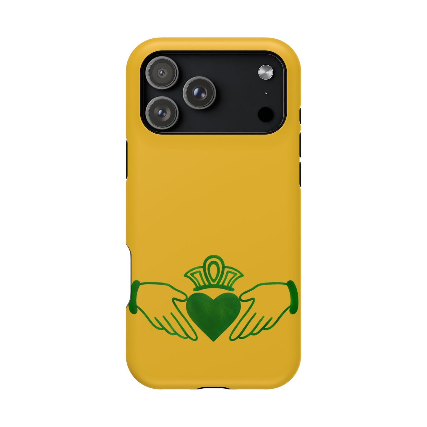 Irish Claddagh Magnetic Phone Case, Gold and Green Design Phone Cover, Ireland Art, Compatible with iPhone 17, 16, 15, 14, 13