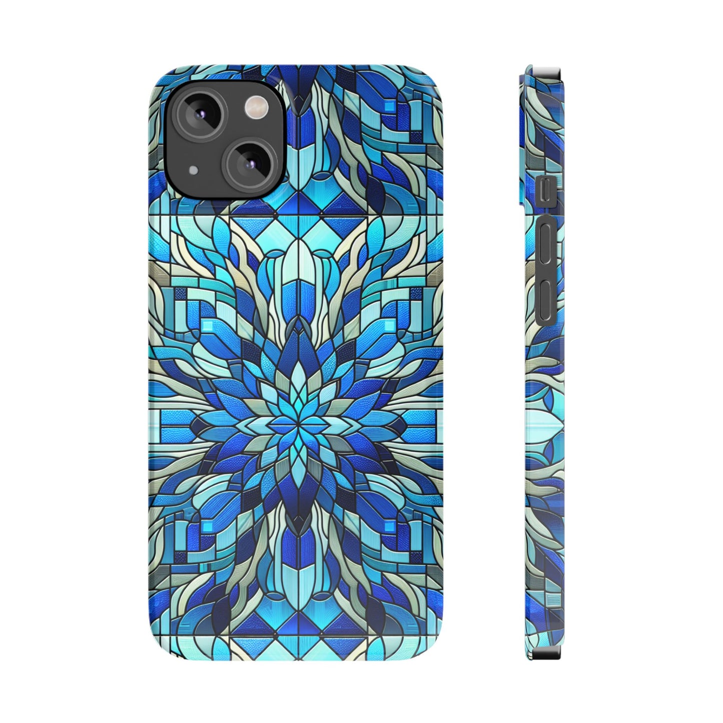 Stained Glass Slim Phone Cases, Floral Phone Covers, Unique Gifts, Artistic Phone Skins, Smartphone Accessories, Stylish Cases