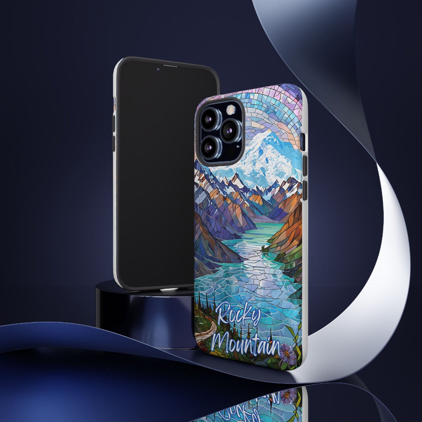 Rocky Mountain National Park Colorado Phone Case, Mosaic Phone Case, Mountain Nature Art, National Park Gift, Scenic Forest Phone Cover