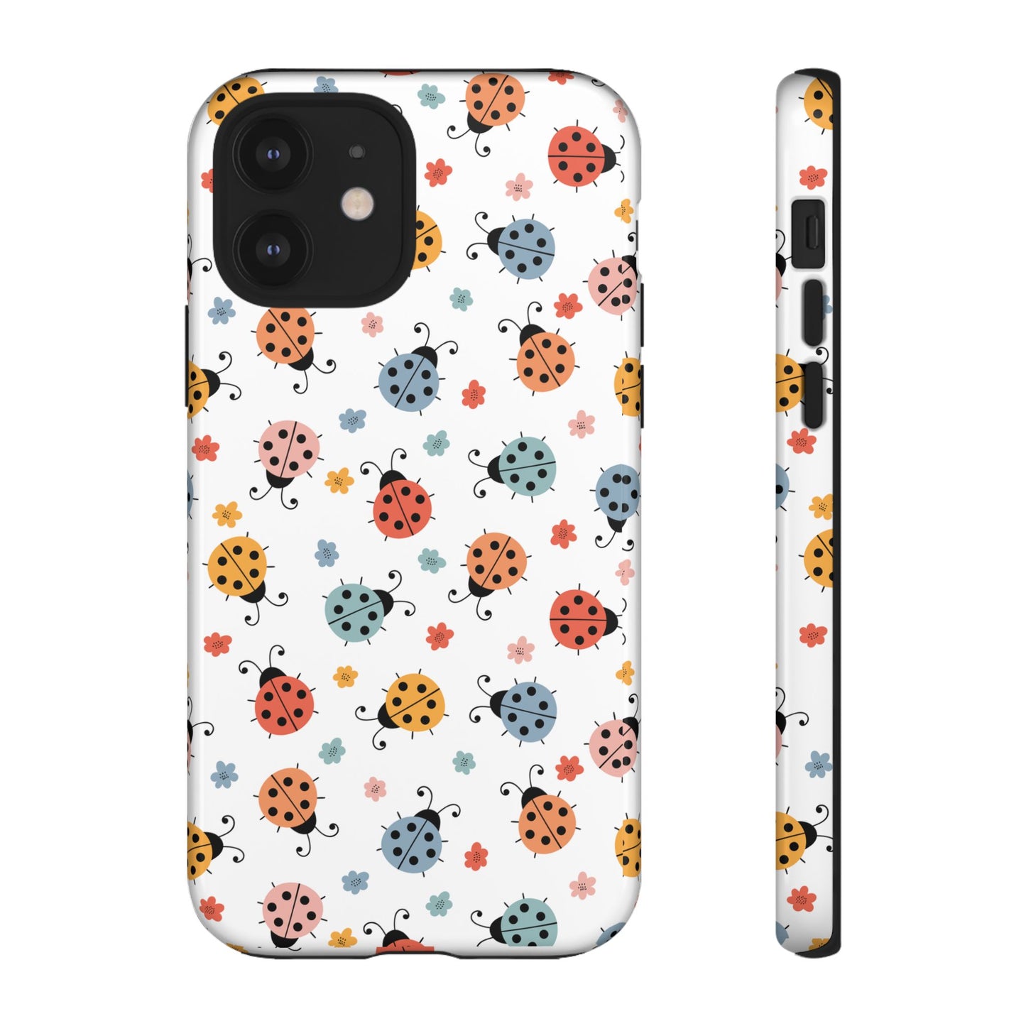 Ladybug Tough Phone Case - Cute Insect Aesthetic, Nature-Inspired Pattern Art, Compatible with iPhone, Galaxy, and Google Phones