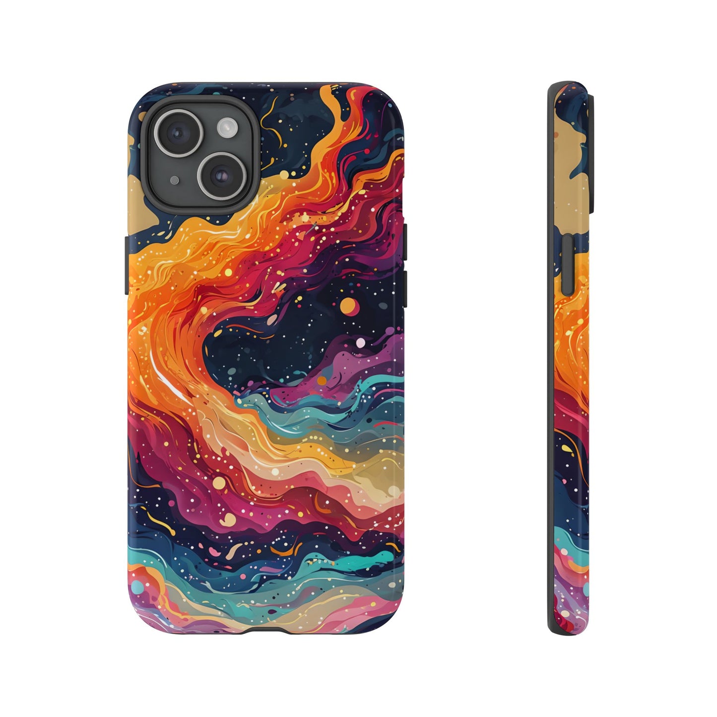 Cosmic Abstract Tough Phone Case, Galaxy Swirl, Psychedelic Space Art, Compatible with iPhone, Galaxy, Pixel