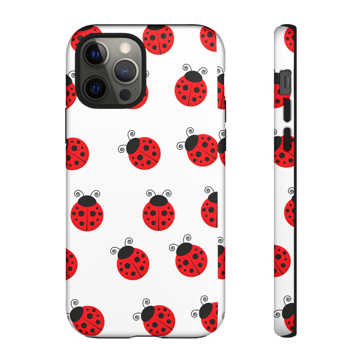 Ladybug Tough Phone Case - Cute Insect Aesthetic, Nature-Inspired Pattern Art, Compatible with iPhone, Galaxy, and Google Phones