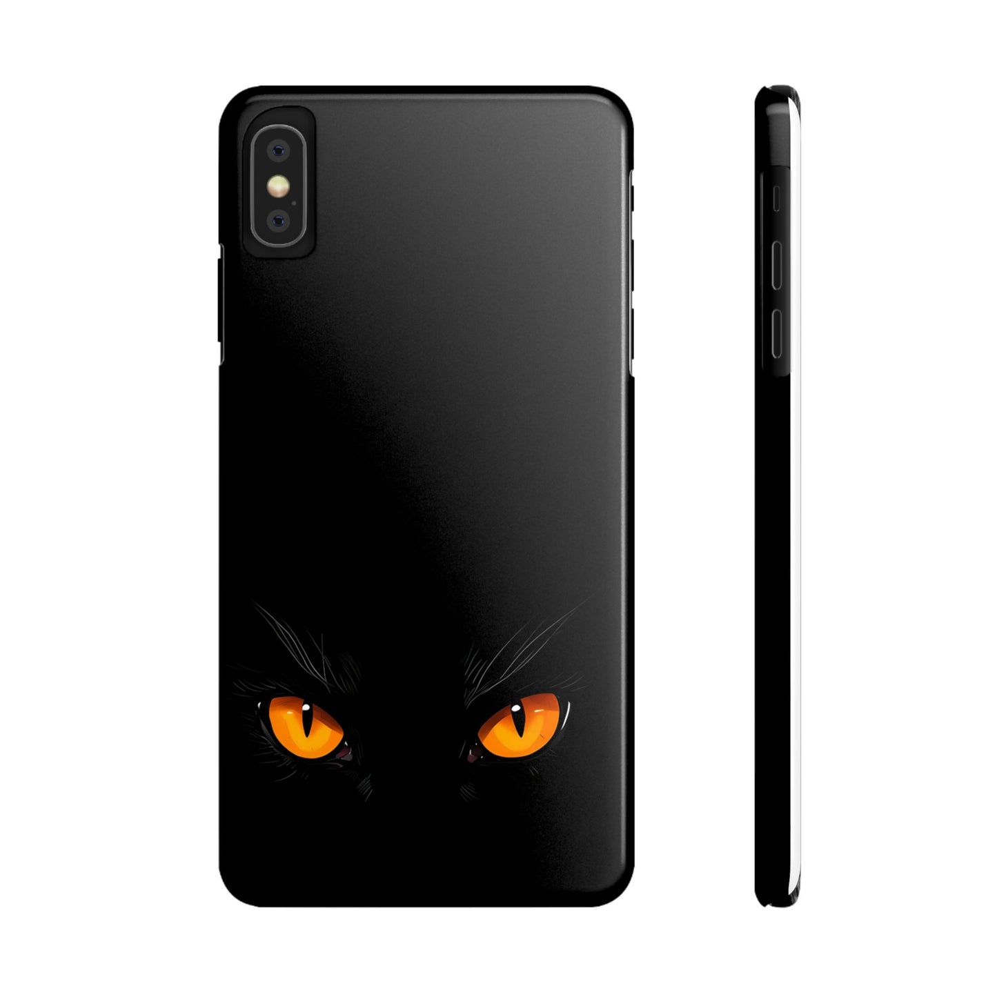Black Cat Slim Phone Case - Gothic Halloween Aesthetic, Subtle Spookycore Aesthetic, Compatible with iPhone, Galaxy, and Google Phones