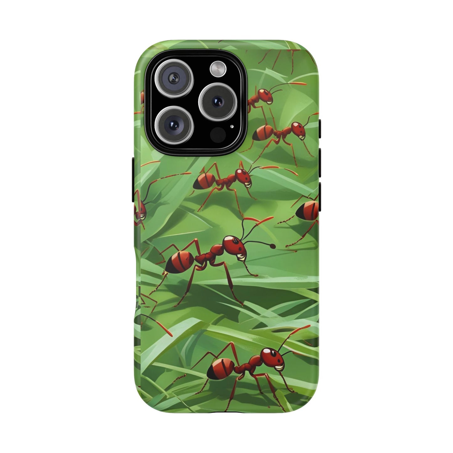Marching Ant Pattern Tough Phone Case - Realistic Insect Art, Minimalist Nature Aesthetic, Compatible with iPhone, Galaxy, and Google Phones