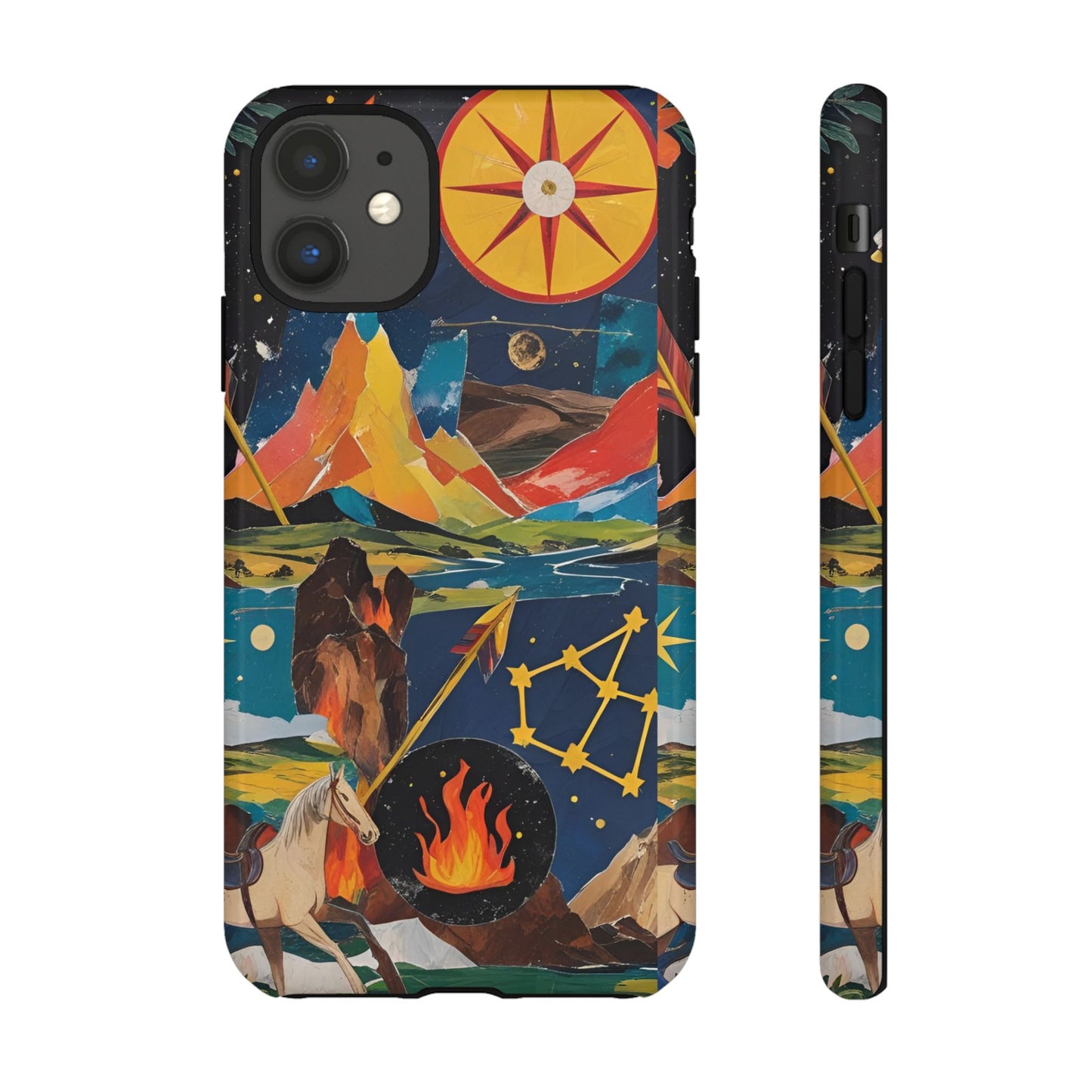 Sagittarius Zodiac Phone Case, Artistic Astrology Gift for Her, Celestial Fire Sign Cover with Constellation and Centaur, Birthday Gift