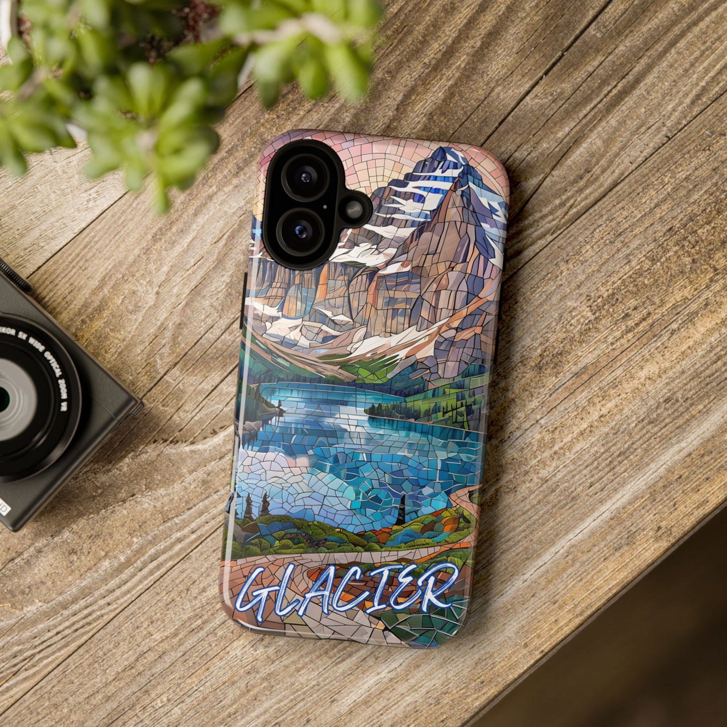 Glacier National Park Tough Phone Case, Nature Landscape Art, Rustic Outdoor Aesthetic, Compatible with iPhone, Galaxy, and Google Phones