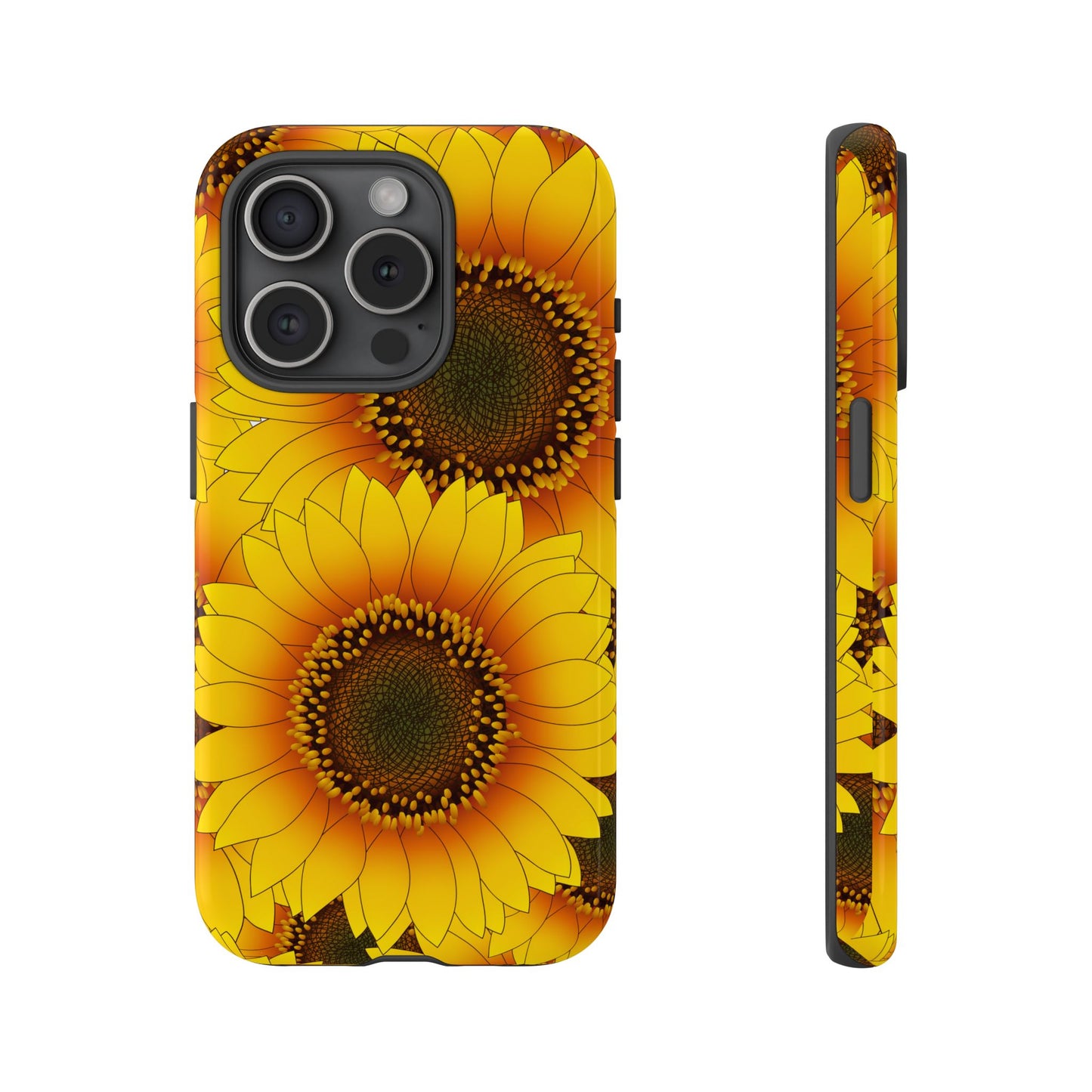 Sunflower Aesthetic Tough Phone Case - Bright Floral Art, Bold Yellow Sunflower Design, Compatible with iPhone, Galaxy, and Google Phones