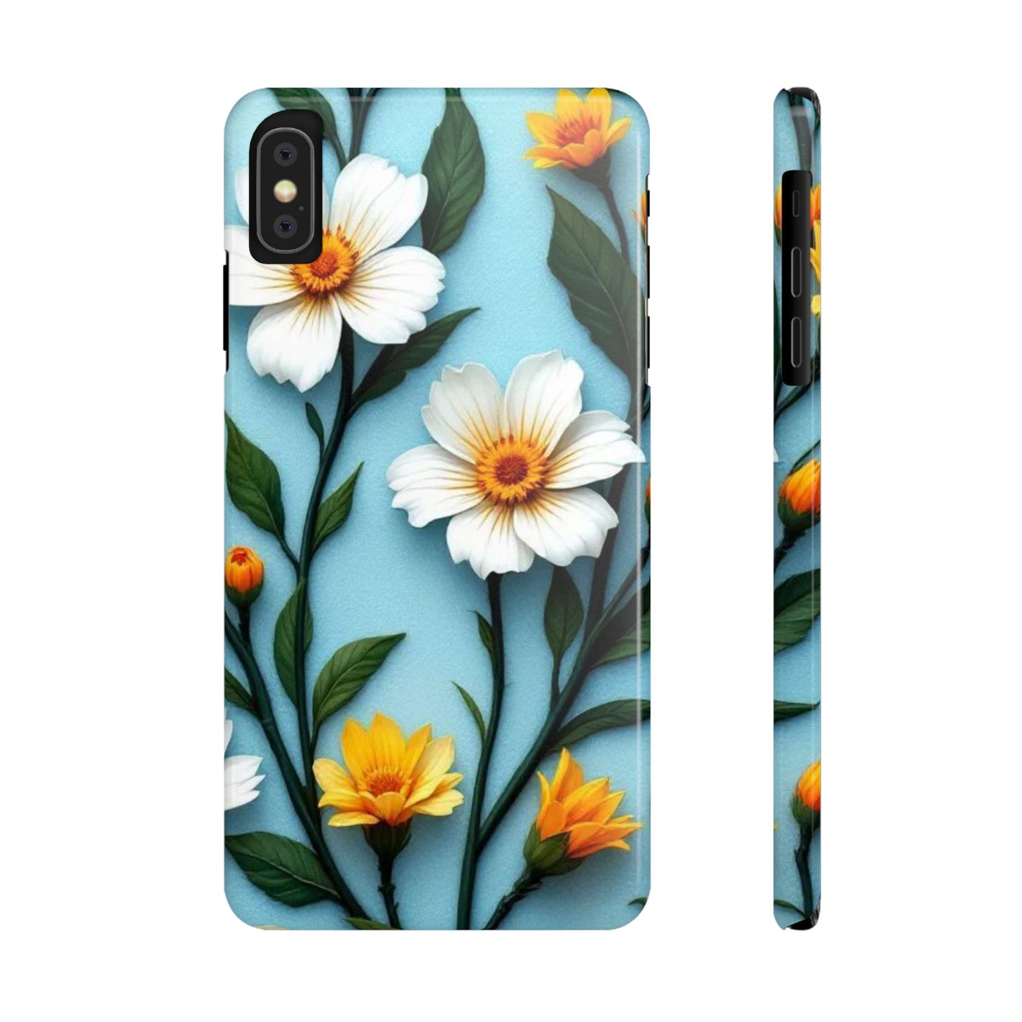 Floral Slim Phone Case - Colorful Flower Design, Elegant Phone Cover, Spring Accessories, Gift Idea for Her, Trendy Cell Phone Case