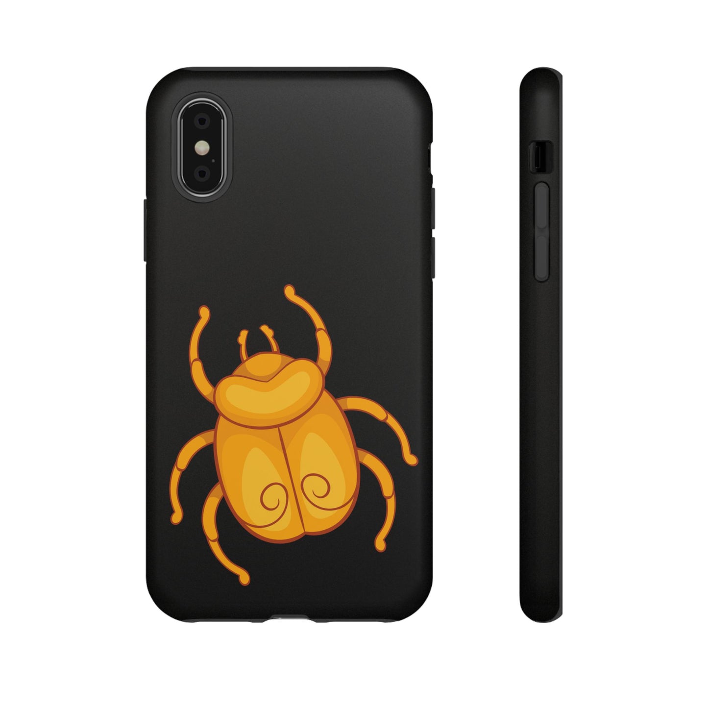 Ancient Egyptian Scarab Tough Phone Case - Gold Beetle Design, Mythological Insect Art, Compatible with iPhone, Galaxy, and Google Phones