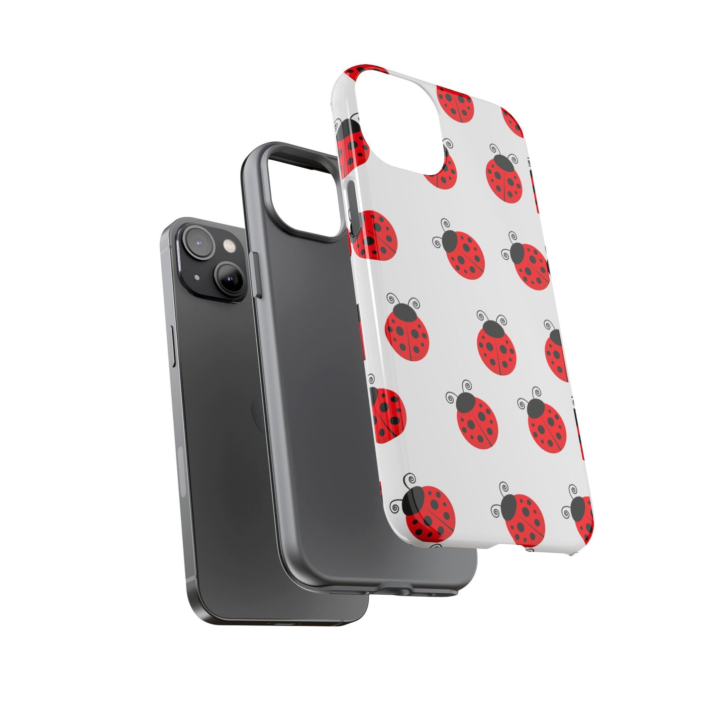 Ladybug Tough Phone Case - Cute Insect Aesthetic, Nature-Inspired Pattern Art, Compatible with iPhone, Galaxy, and Google Phones