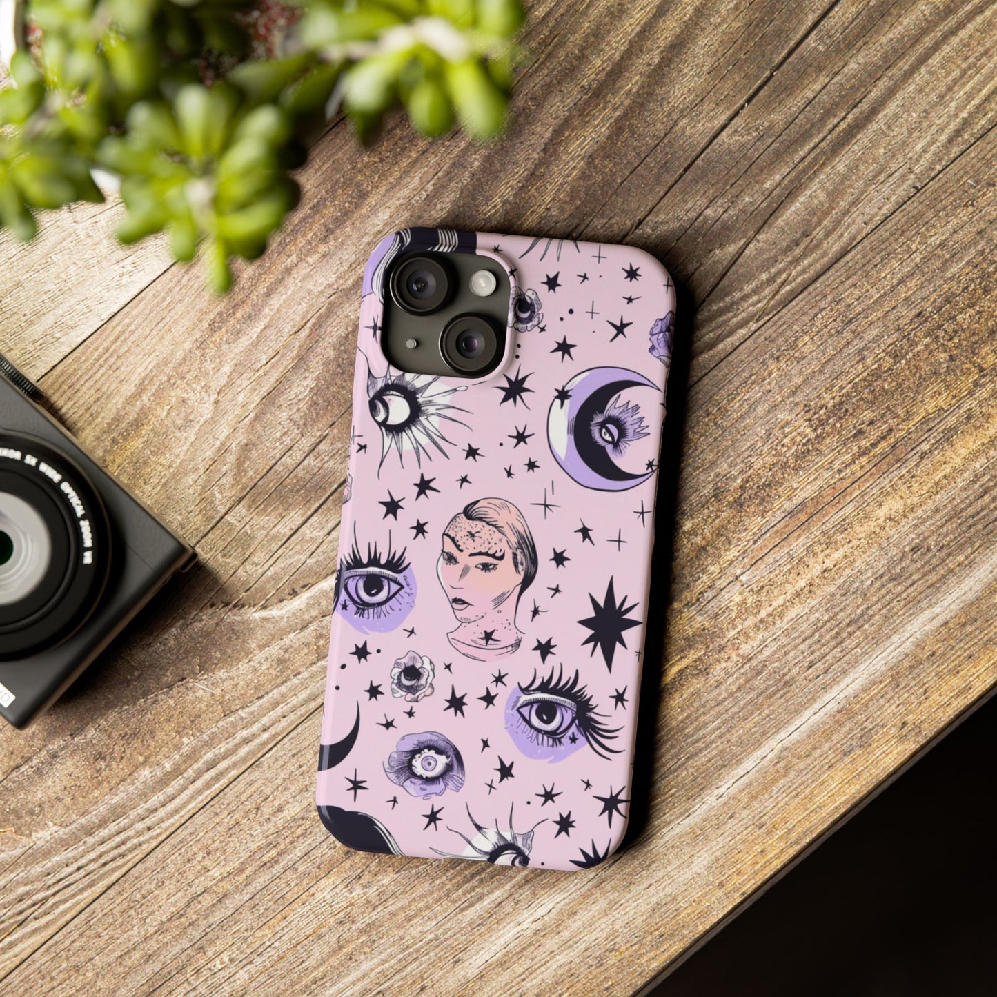 Celestial Slim Phone Cases - Stylish Cosmic Design, Personalized Phone Protectors, Astrology Gifts, Unique Phone Accessories, Moon & Stars