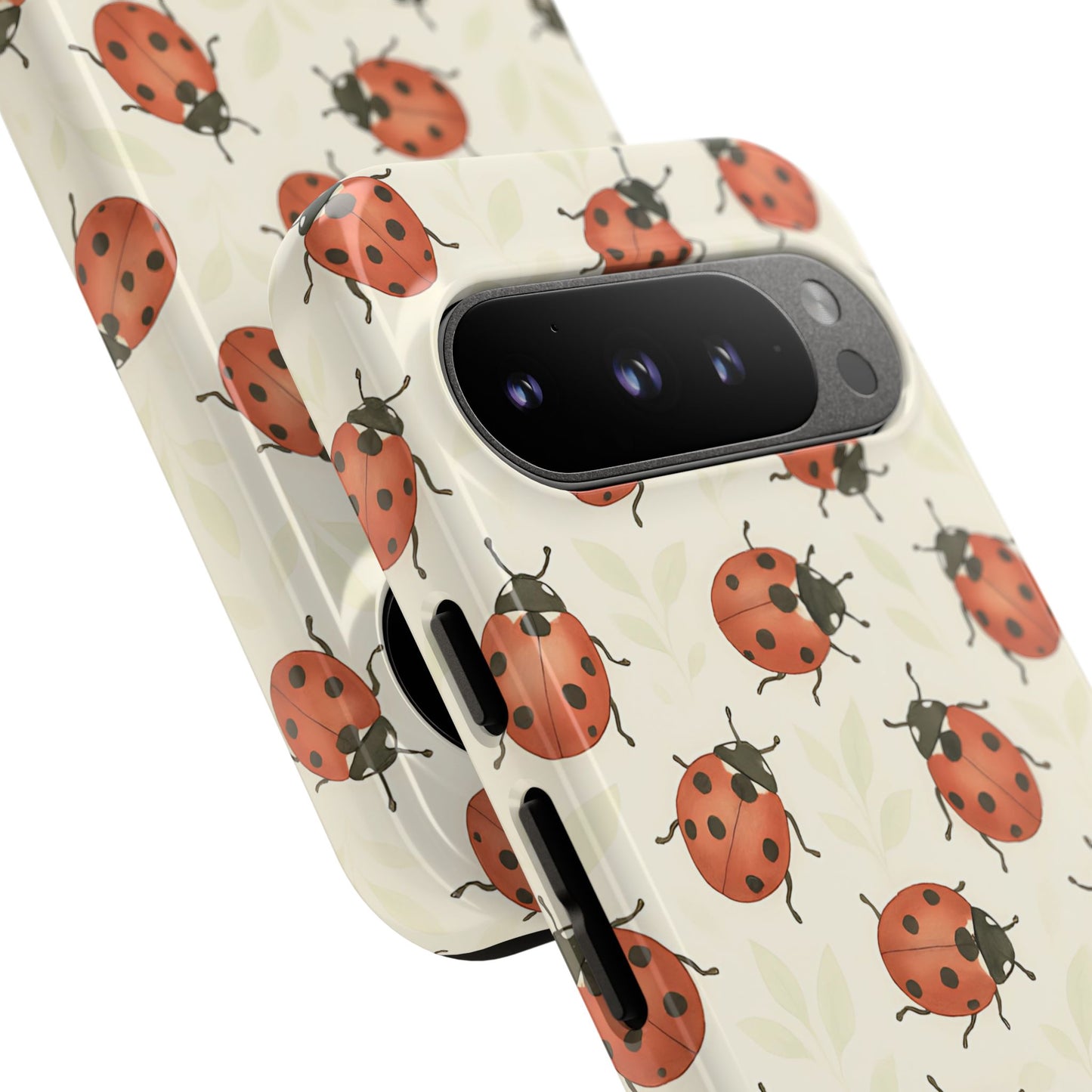 Ladybug Tough Phone Case - Cute Insect Aesthetic, Nature-Inspired Pattern Art, Compatible with iPhone, Galaxy, and Google Phones