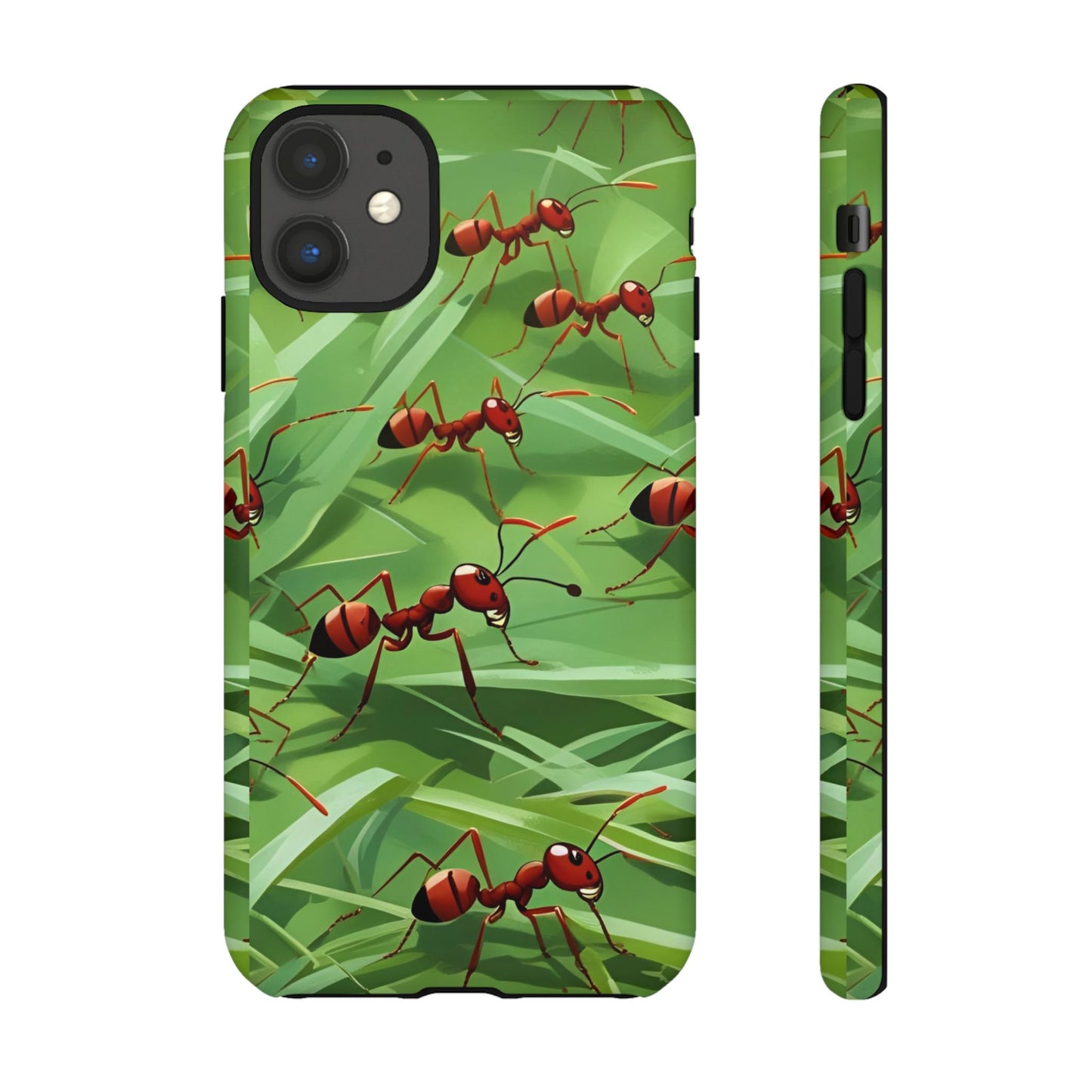 Marching Ant Pattern Tough Phone Case - Realistic Insect Art, Minimalist Nature Aesthetic, Compatible with iPhone, Galaxy, and Google Phones