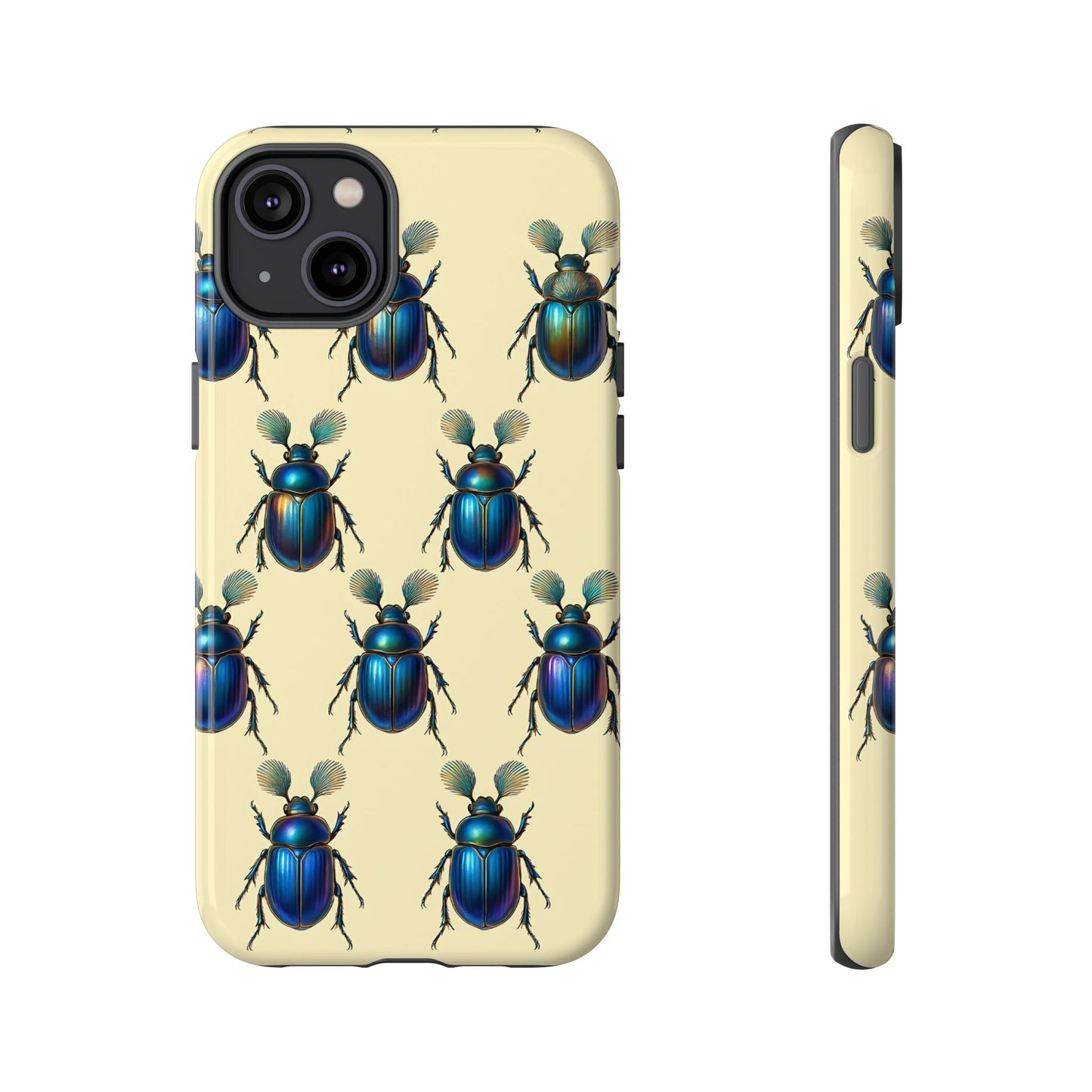 Beetle Tough Phone Case - Nature-Inspired Insect Art, Vintage Bug Pattern Design, Compatible with iPhone, Galaxy, and Google Phones