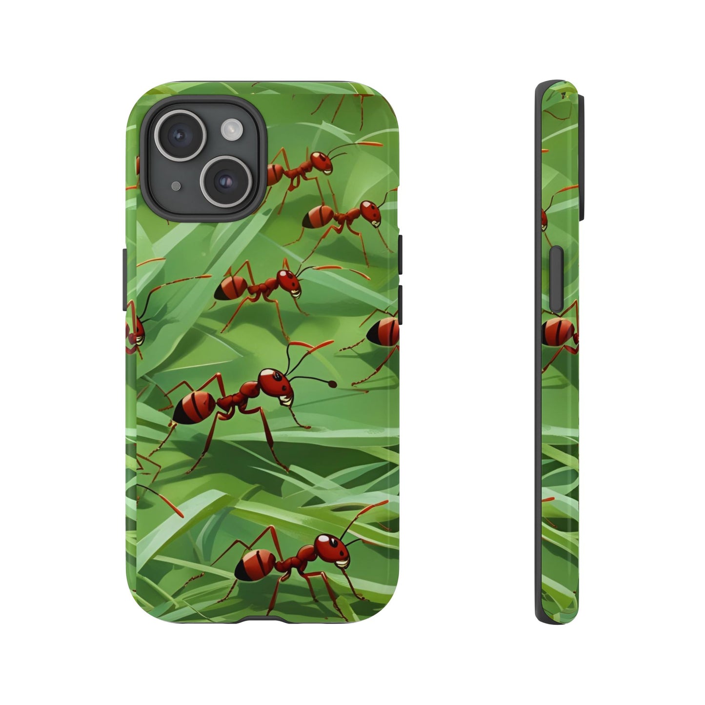 Marching Ant Pattern Tough Phone Case - Realistic Insect Art, Minimalist Nature Aesthetic, Compatible with iPhone, Galaxy, and Google Phones