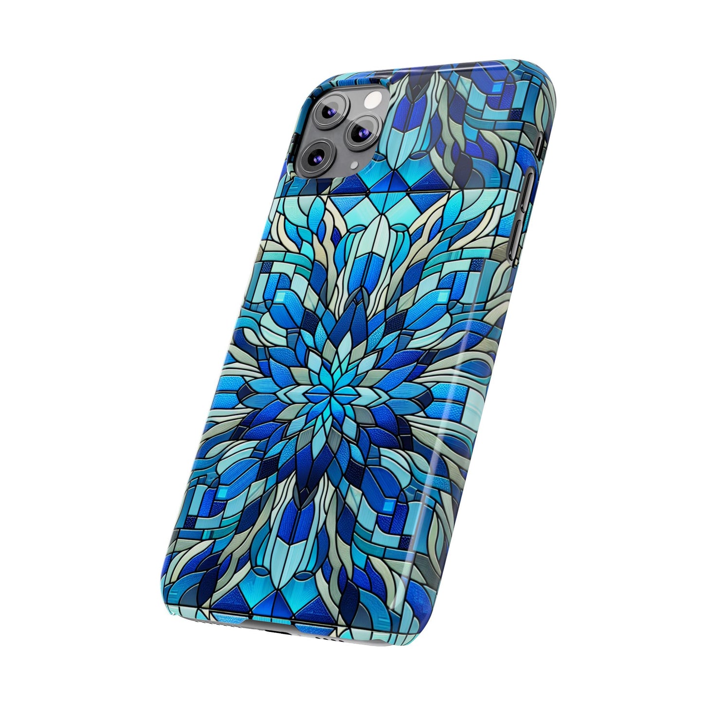 Stained Glass Slim Phone Cases, Floral Phone Covers, Unique Gifts, Artistic Phone Skins, Smartphone Accessories, Stylish Cases