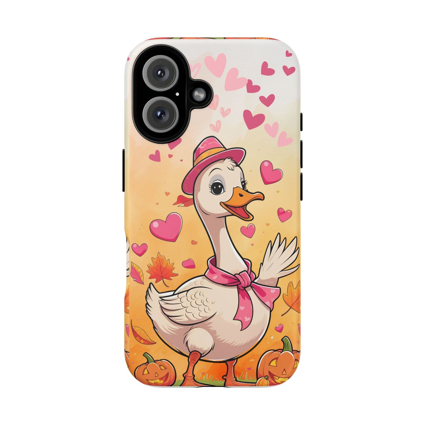 Summerween Silly Goose Phone Case, Coquette Halloween Phone Cover, Cozy Cute Halloween Aesthetic Case, Pink Hearts Fall Glam Girl Accessory