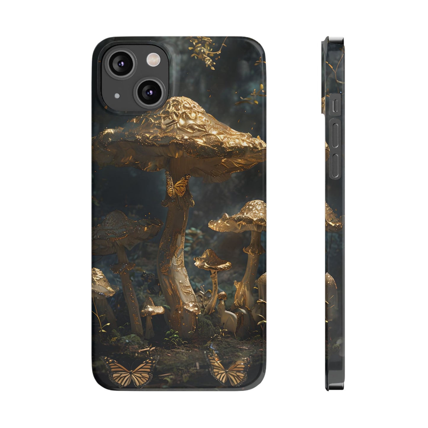 Enchanted Forest Slim Phone Cases, Fantasy Phone Cover, Mushroom Design, Nature Lover Gift, Boho Chic Cell Phone Case