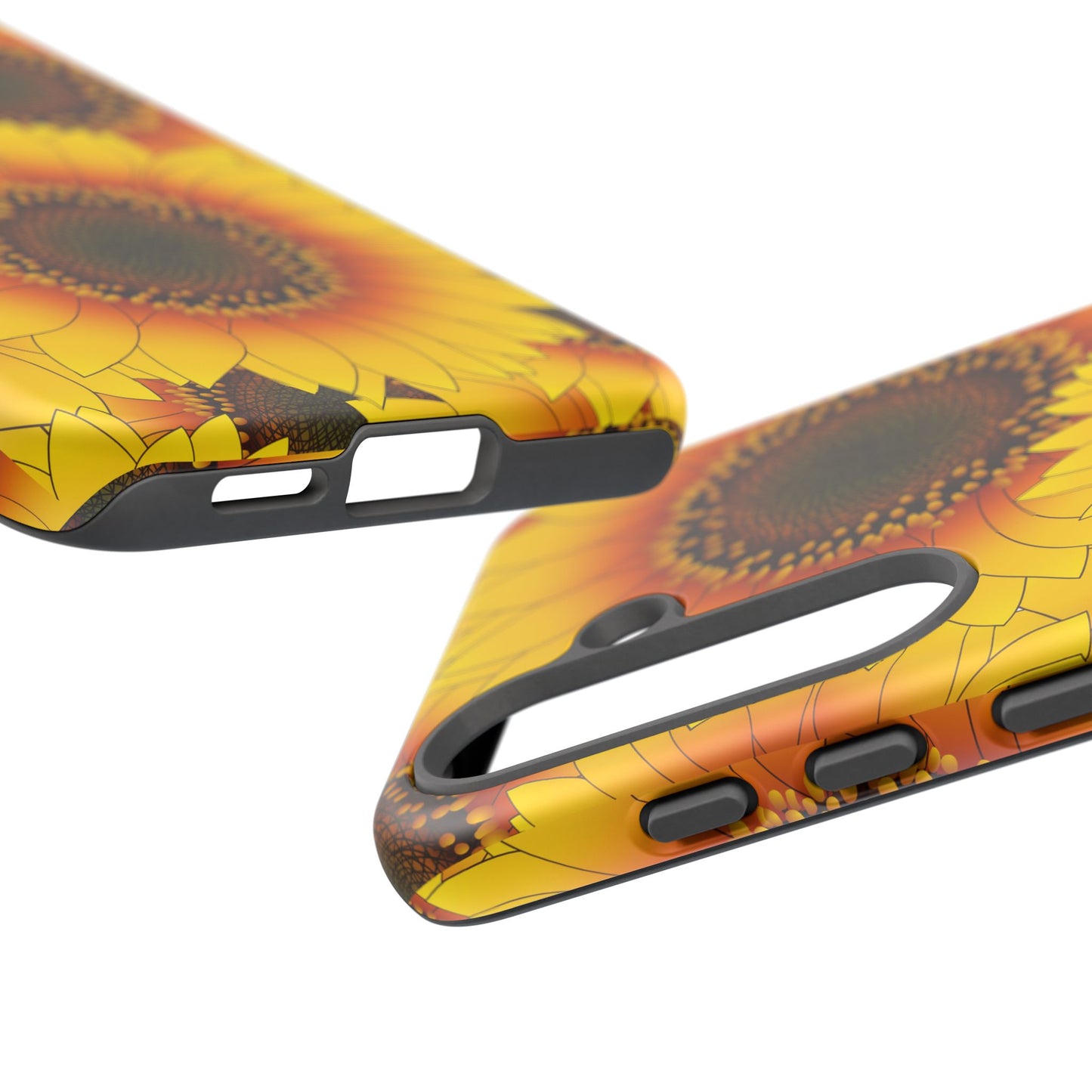 Sunflower Aesthetic Tough Phone Case - Bright Floral Art, Bold Yellow Sunflower Design, Compatible with iPhone, Galaxy, and Google Phones