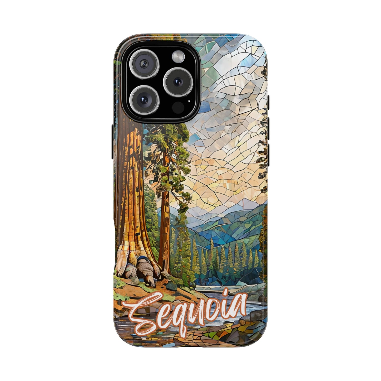Sequoia National Park Northern California Phone Case, Mosaic Phone Case, Mountain Nature Art, National Park Gift, Scenic Forest Phone Cover