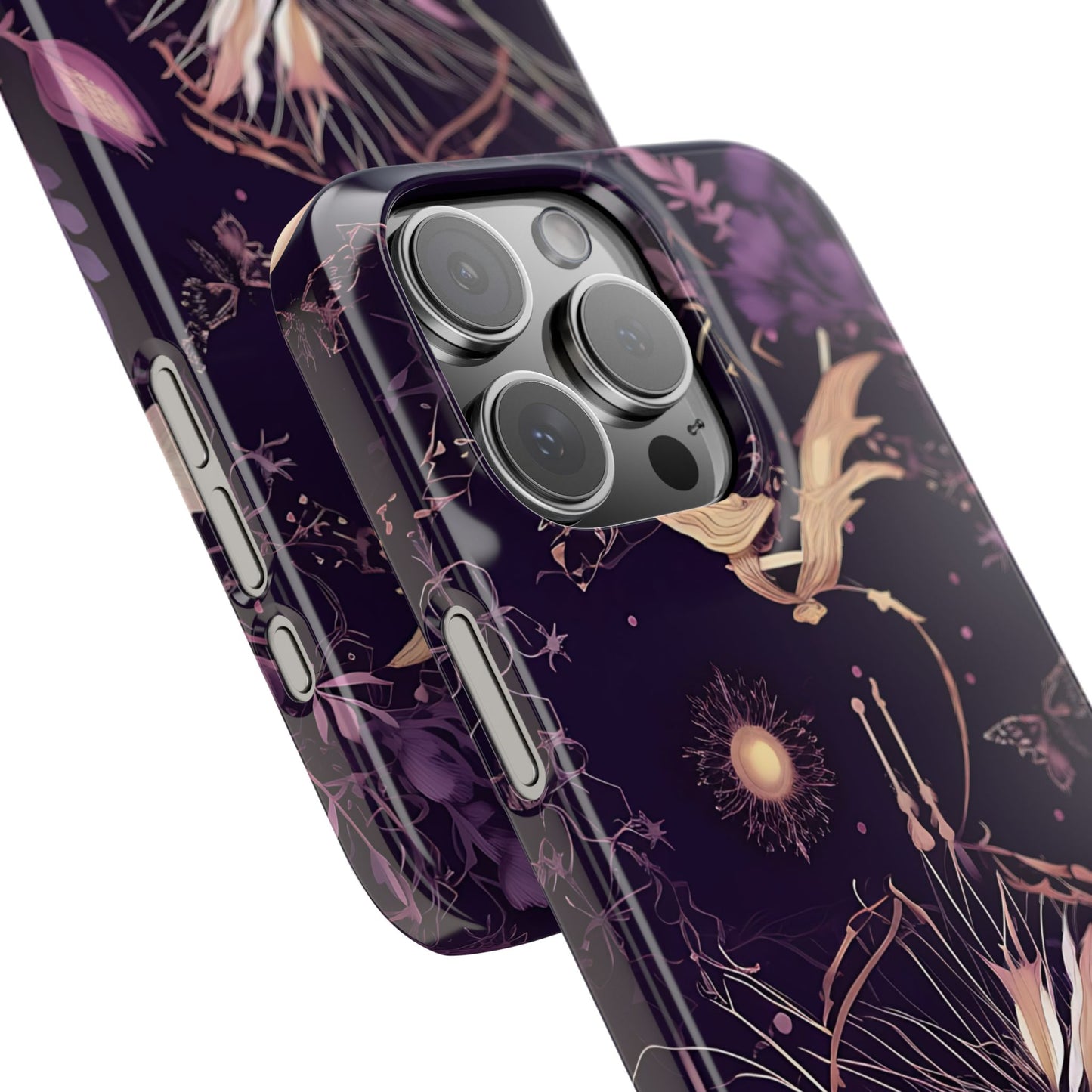 Gothic Floral Slim Phone Cases, Ghostly Style Mobile Cover, Dark Aesthetic Gift, Unique Protective Case, Perfect for Halloween