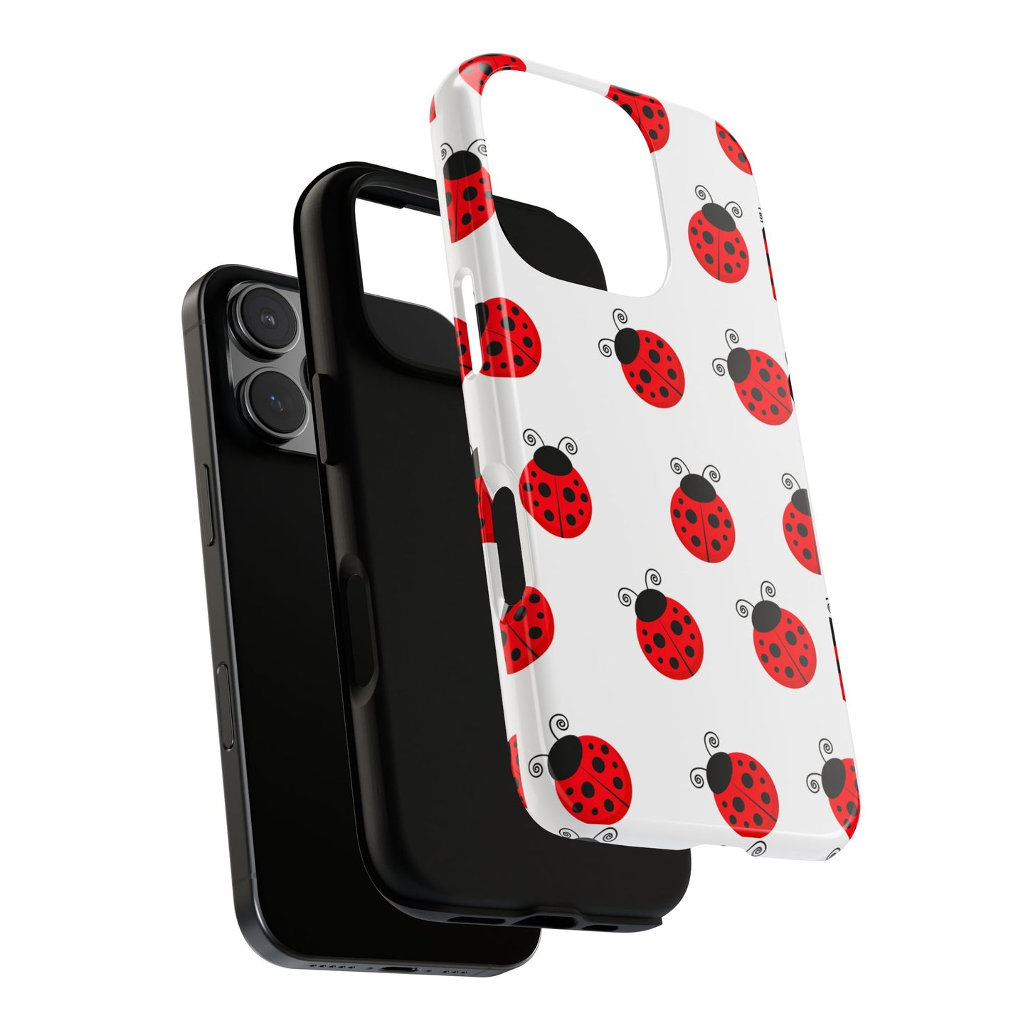 Ladybug Tough Phone Case - Cute Insect Aesthetic, Nature-Inspired Pattern Art, Compatible with iPhone, Galaxy, and Google Phones
