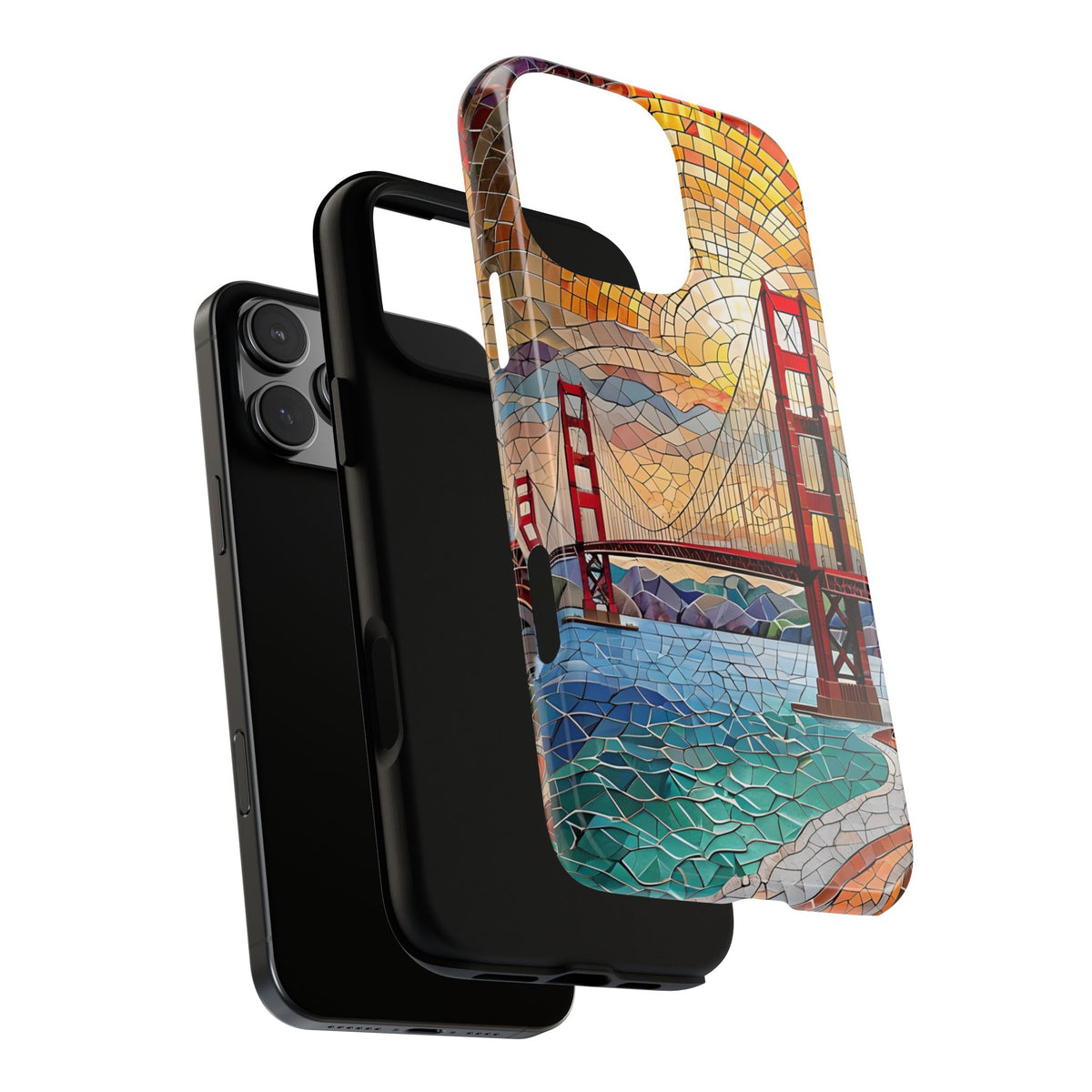 Cityscape Tough Phone Case, San Francisco Skyline Phone Cover, Sunset Glow Design Compatible with iPhone, Galaxy & Google