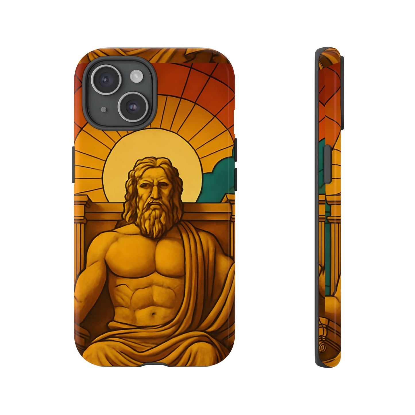 Olympia Zeus Statue Tough Phone Case - Classic Greek Art Design, Historic World Wonder Aesthetic, Compatible with iPhone, Galaxy, and Google