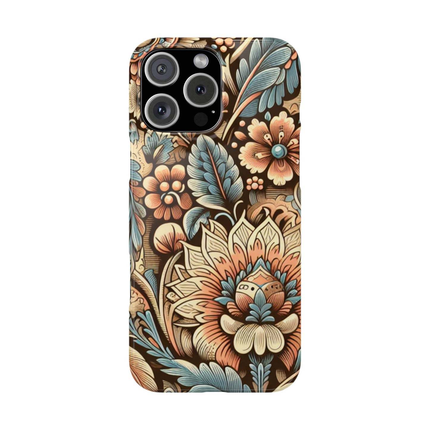 Floral Slim Phone Case, Boho Chic Phone Cover, Stylish Gift for Her, Spring and Summer Accessory, Trendy Phone Protector