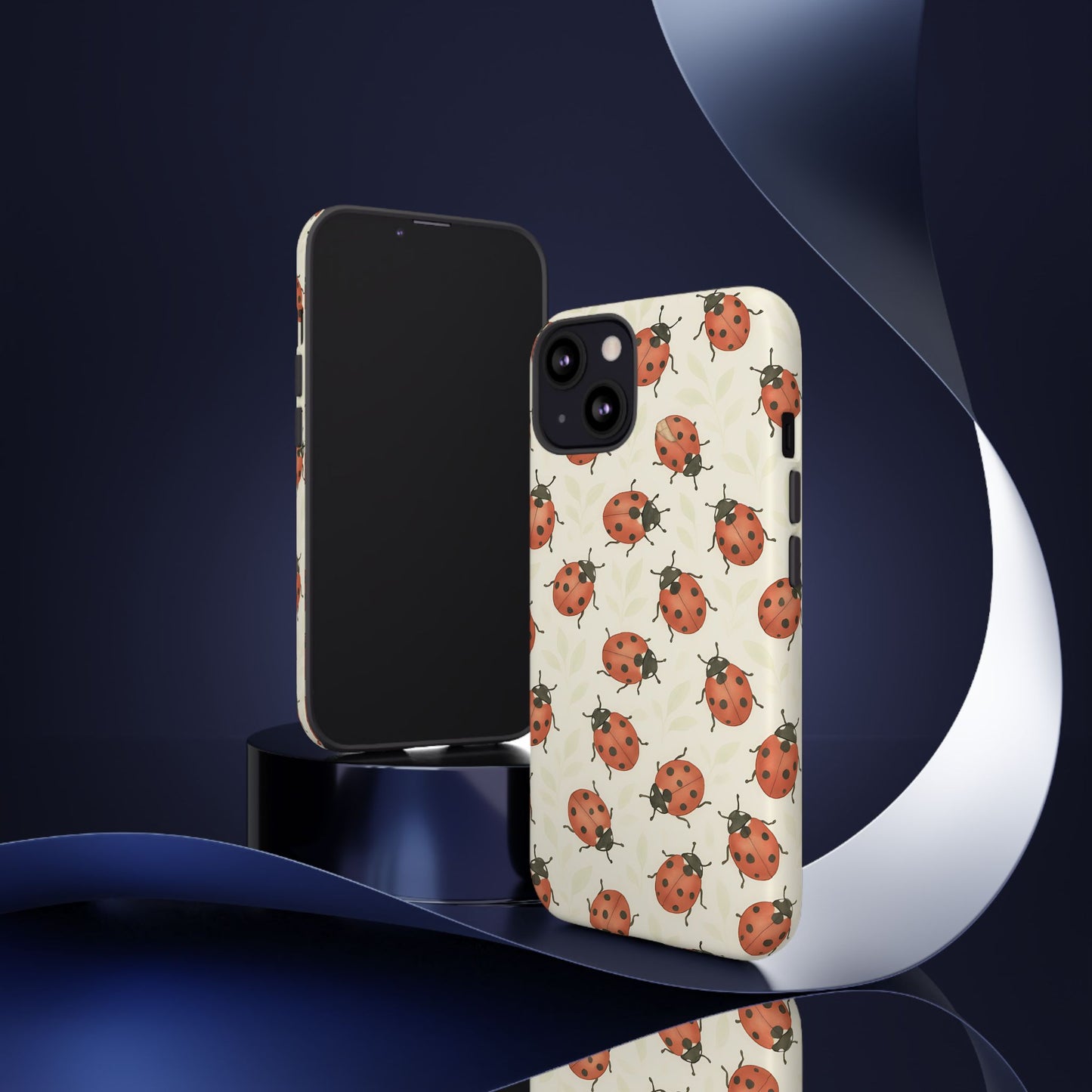 Ladybug Tough Phone Case - Cute Insect Aesthetic, Nature-Inspired Pattern Art, Compatible with iPhone, Galaxy, and Google Phones