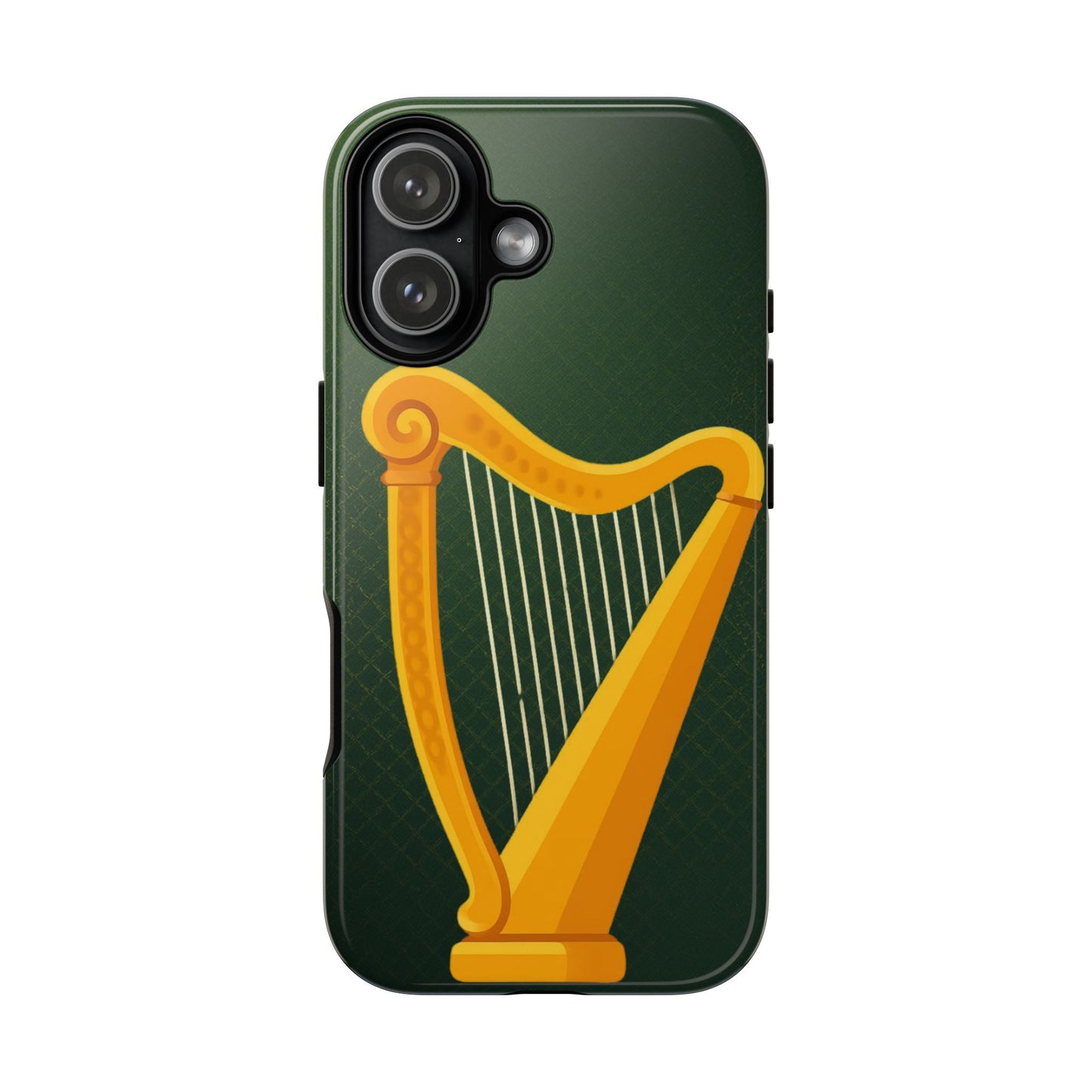 Irish Harp Tough Phone Case Emerald Celtic Ireland Symbol Heritage Gift Compatible with iPhone 17 16 15 14 13 12 11 Pro Max Galaxy Google Pixel