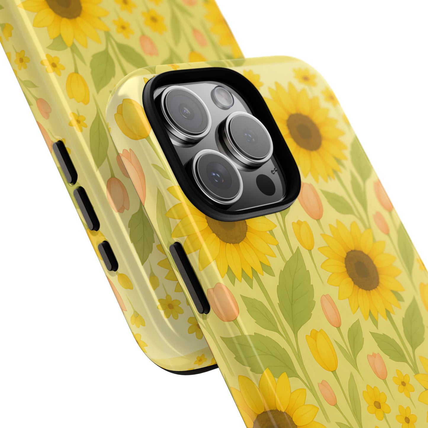 Sunflower Floral Phone Case, Watercolor Botanical Print, Aesthetic Tough Phone Case, Compatible with iPhone, Galaxy, Google