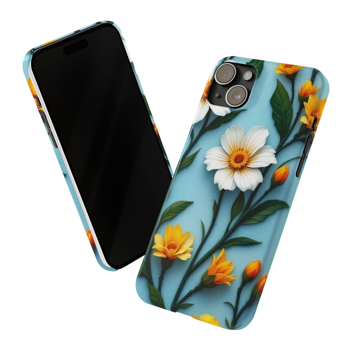 Floral Slim Phone Case, Smartphone Accessories, Gift for Her, Nature Lover Gift, Spring Decor, Cute Phone Cover