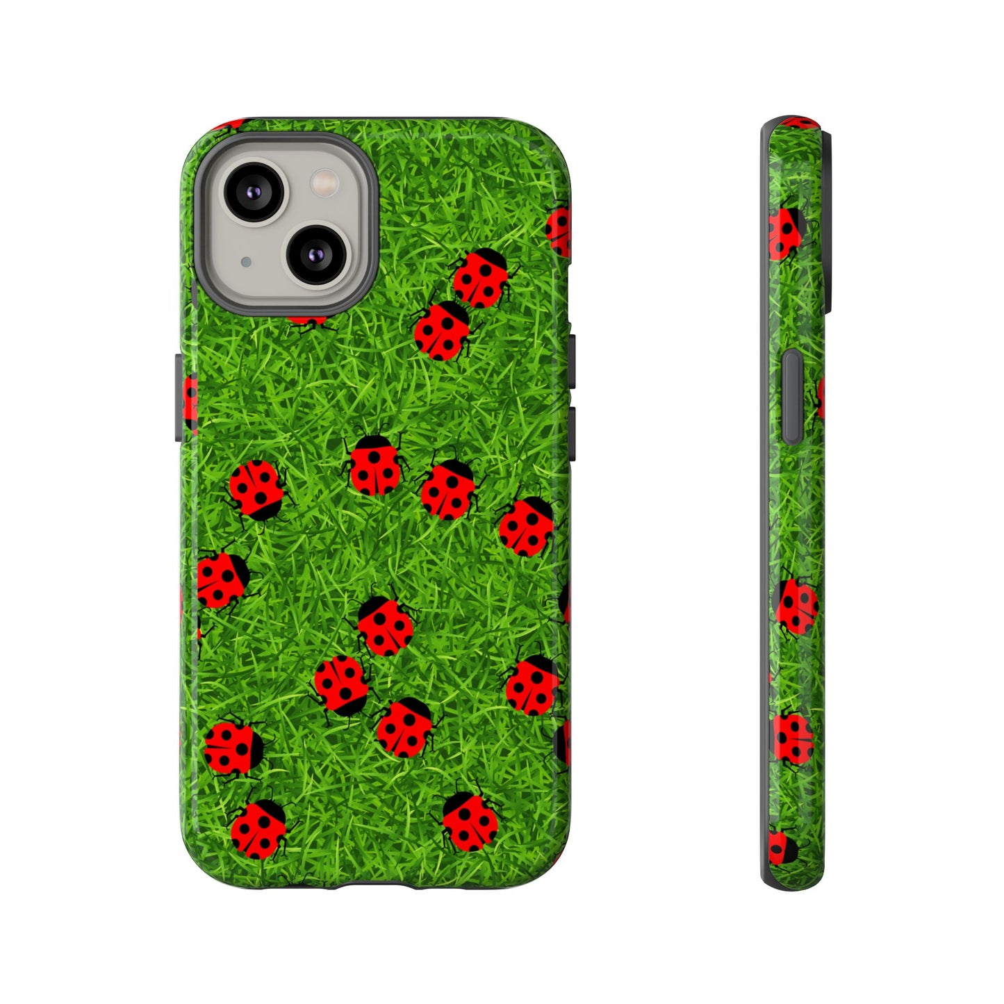 Ladybug Tough Phone Case - Cute Insect Aesthetic, Nature Pattern Art Design, Compatible with iPhone, Galaxy, and Google Phones