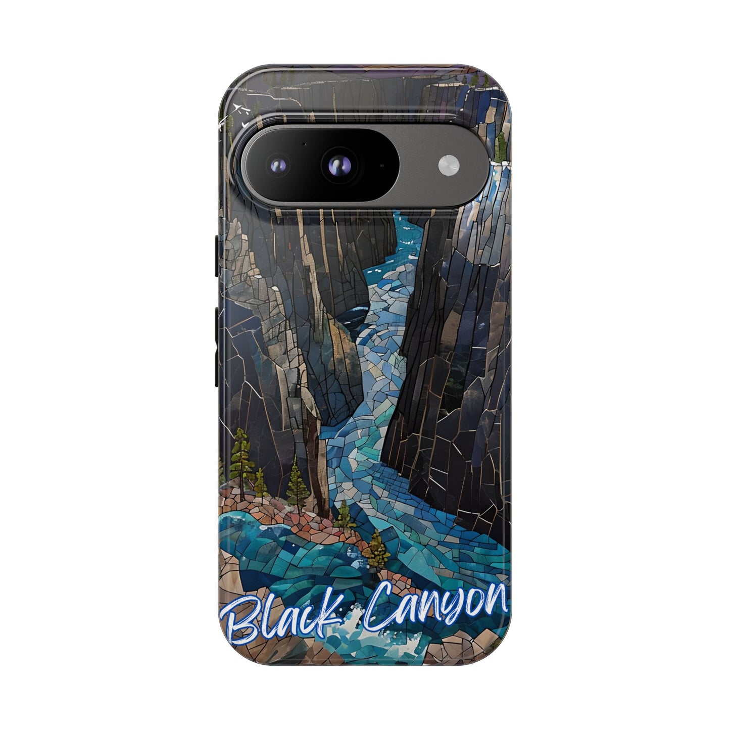 Black Canyon Phone Case, Mosaic Phone Case, Mountain Nature Art, National Park Gift, Scenic Forest Phone Cover, Landscape Aesthetic Case
