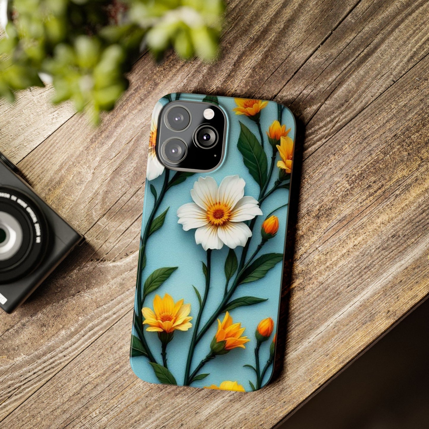 Floral Slim Phone Case, Smartphone Accessories, Gift for Her, Nature Lover Gift, Spring Decor, Cute Phone Cover