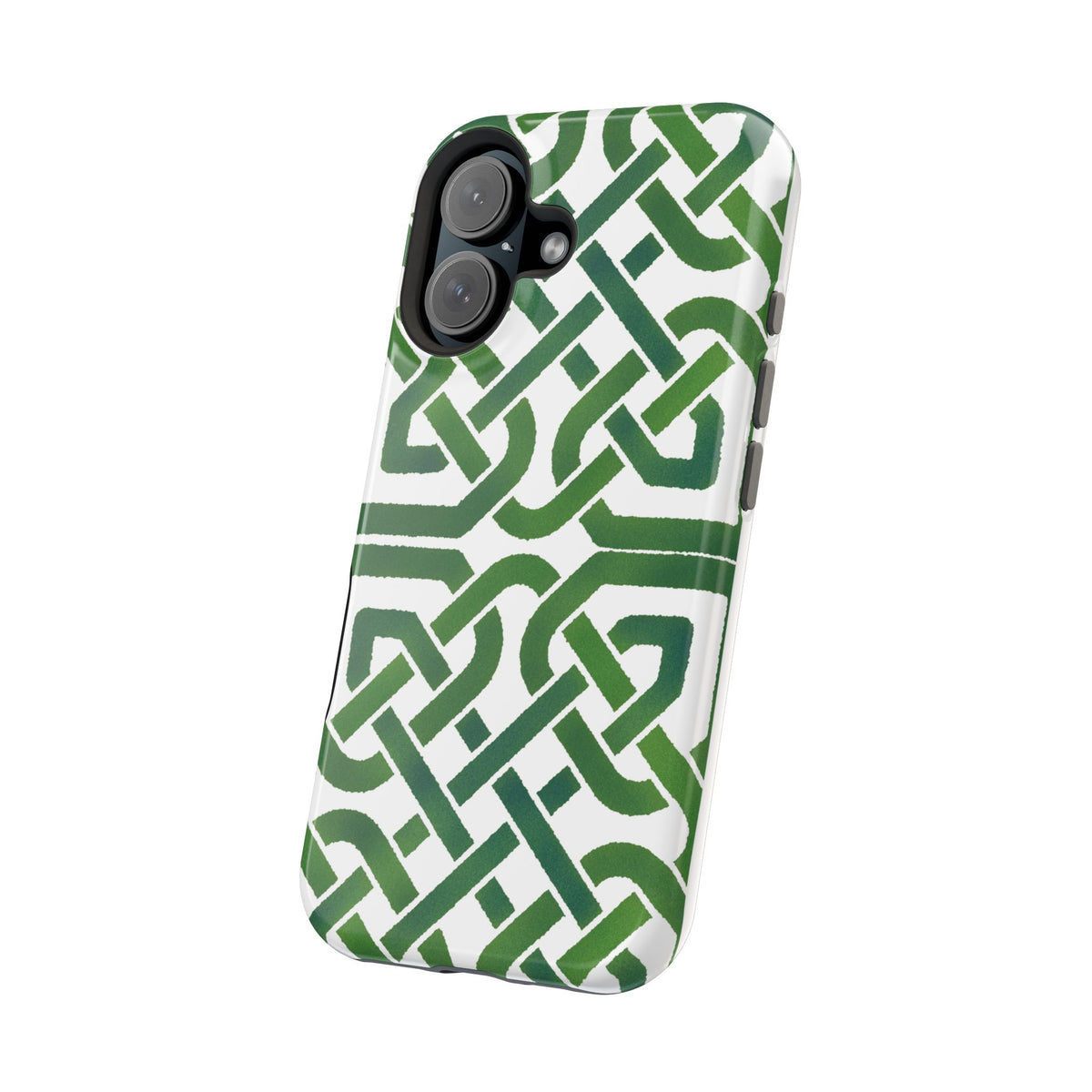Celtic Knot Magnetic Phone Case, Irish Pattern Phone Cover, Green Heritage Art Style Compatible with iPhone 17, 16, 15, 14, 13