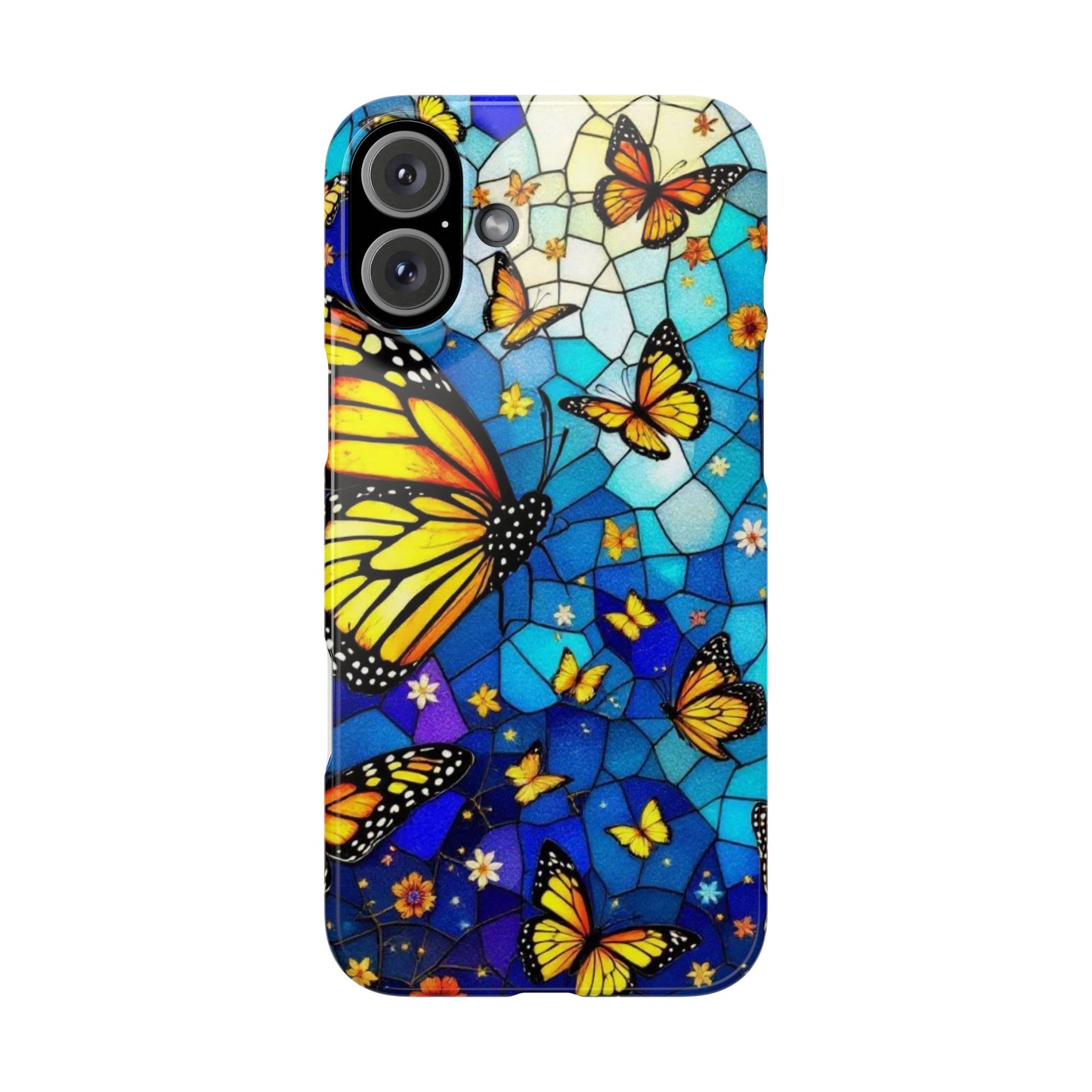 Butterfly Garden Slim Phone Case - Colorful Floral Design, Gift for Nature Lovers, Birthday Surprise, Eco-Friendly, Summer Vibes