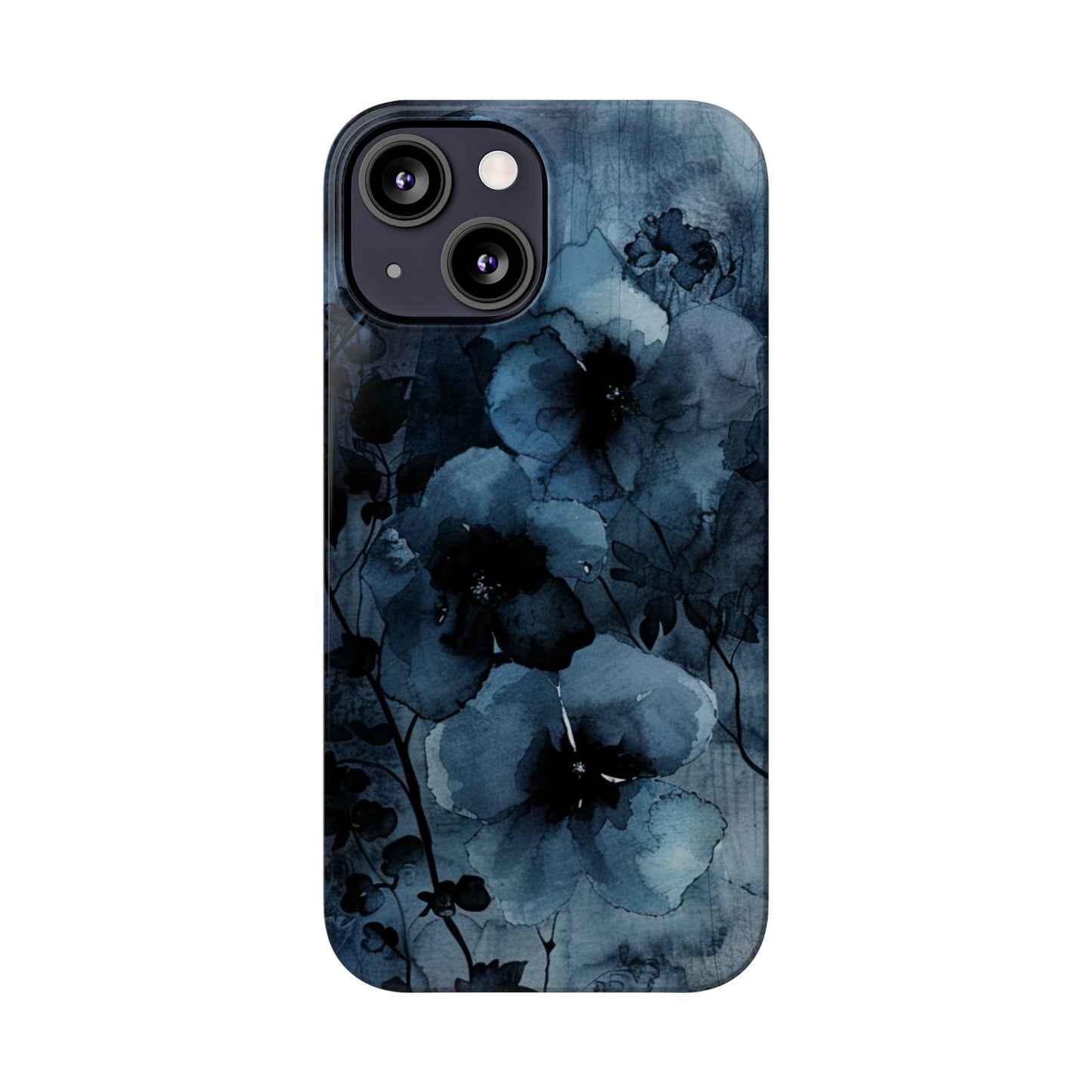 Elegant Floral Slim Phone Cases | Trendy Phone Cover, Blue Flower Design, Gift for Her, Stylish Mobile Case, Floral Accessories